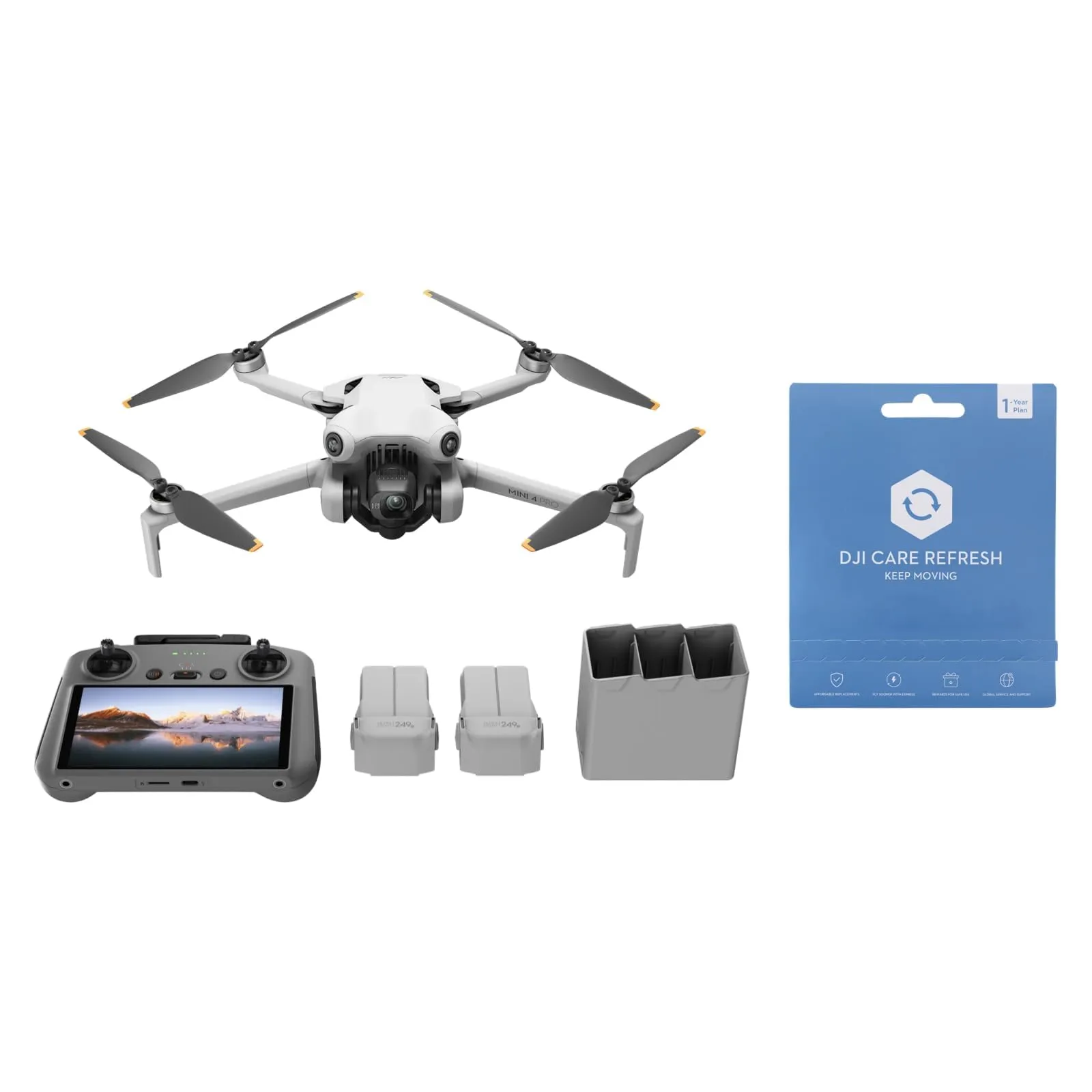 DJI Mini 4 Pro Fly More Combo con DJI RC 2 (Radiocomando con Schermo),Con pacchetto Care Refresh 1 anno