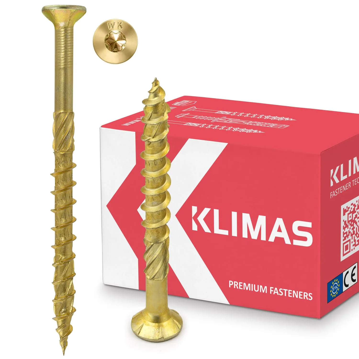 KLIMAS Viti per legno - Torx set - Testa Svasata Piana - Viti multiuso - viti legno - Viti autofilettanti per legno - Giallo Zinco viti per legno torx - set viti da 6x120 mm - 100 pezzi