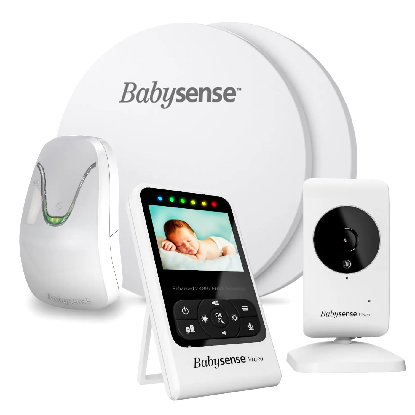 Monitor Video per Bambini Babysense con Schermo da 2,4" e Monitor del Movimento del Bambino con Avvisi in Tempo Reale per Assenza, Per Uso Domestico, Non a Contatto, 2-in-1
