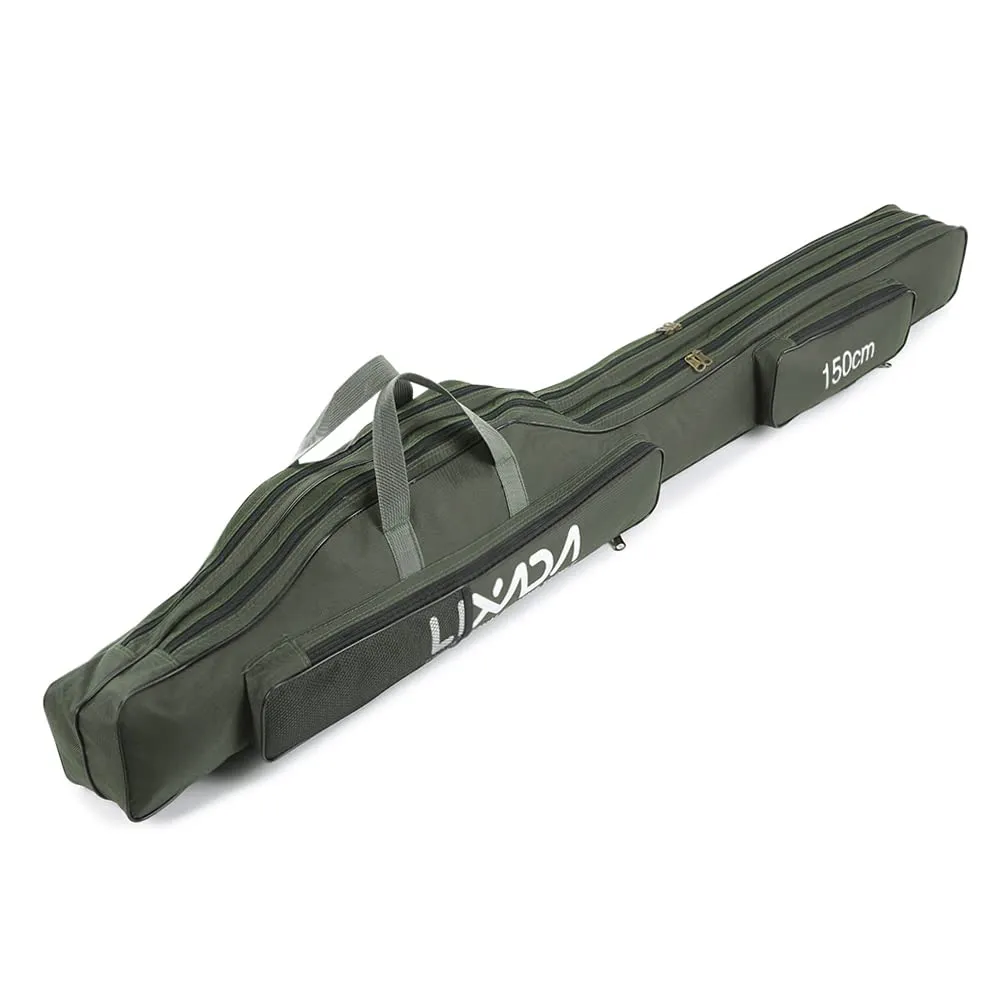 Lixada Borsa da Pesca Portatile Pieghevole Canna Da Pesca Mulinello Borsa Da Pesca Esterna Carrier Bag 100cm/130cm/150cm/170cm/190cm/210cm