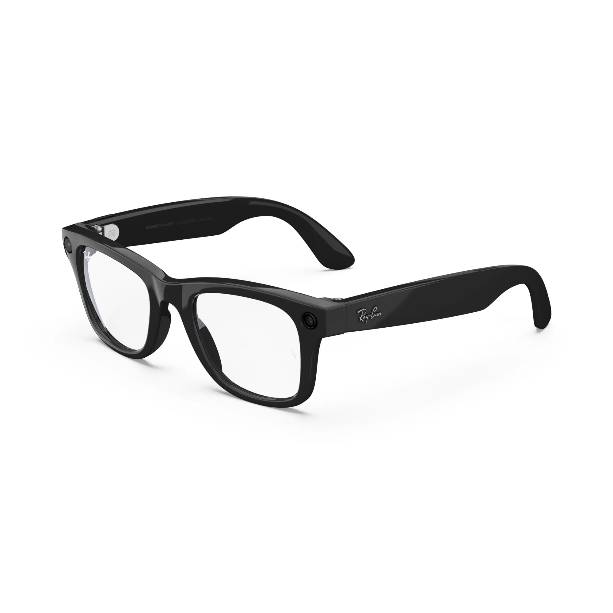 Ray-Ban Meta Smart Glasses – Wayfarer, Montatura: Nero Lucido, Lenti: Trasparente, Regular