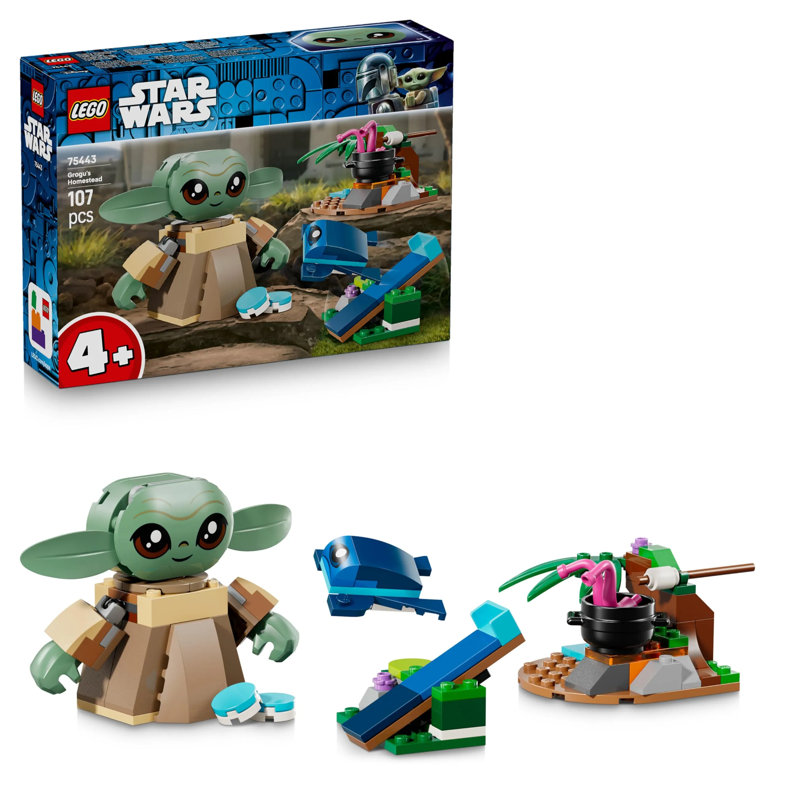 LEGO Star Wars 75443 La Casa di Grogu - Giocattolo da Costruire con Personaggio Grogu, Rana Sorgan, Catapulta e Biscotti Blu - Regalo per Bambini e Bambine da 4 Anni in su Fan di The Mandalorian