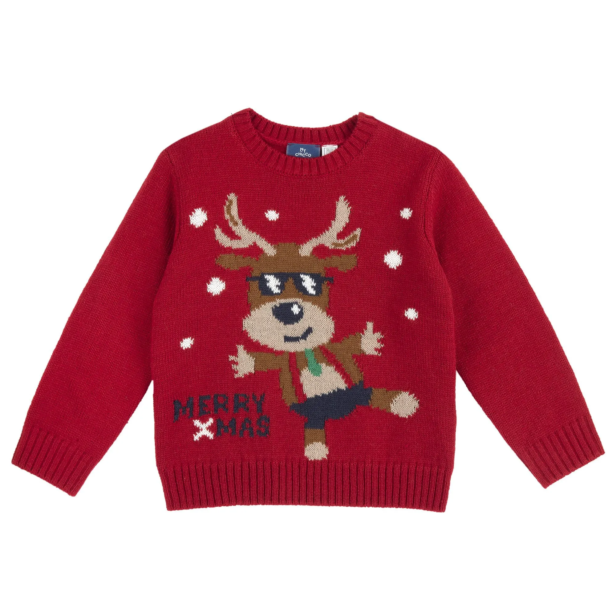 Chicco Maglioni di Natale in Tricot Bambino e Ragazzo/Bambina e Ragazza, Rosso (4), 4 Anni, Designed in Italy