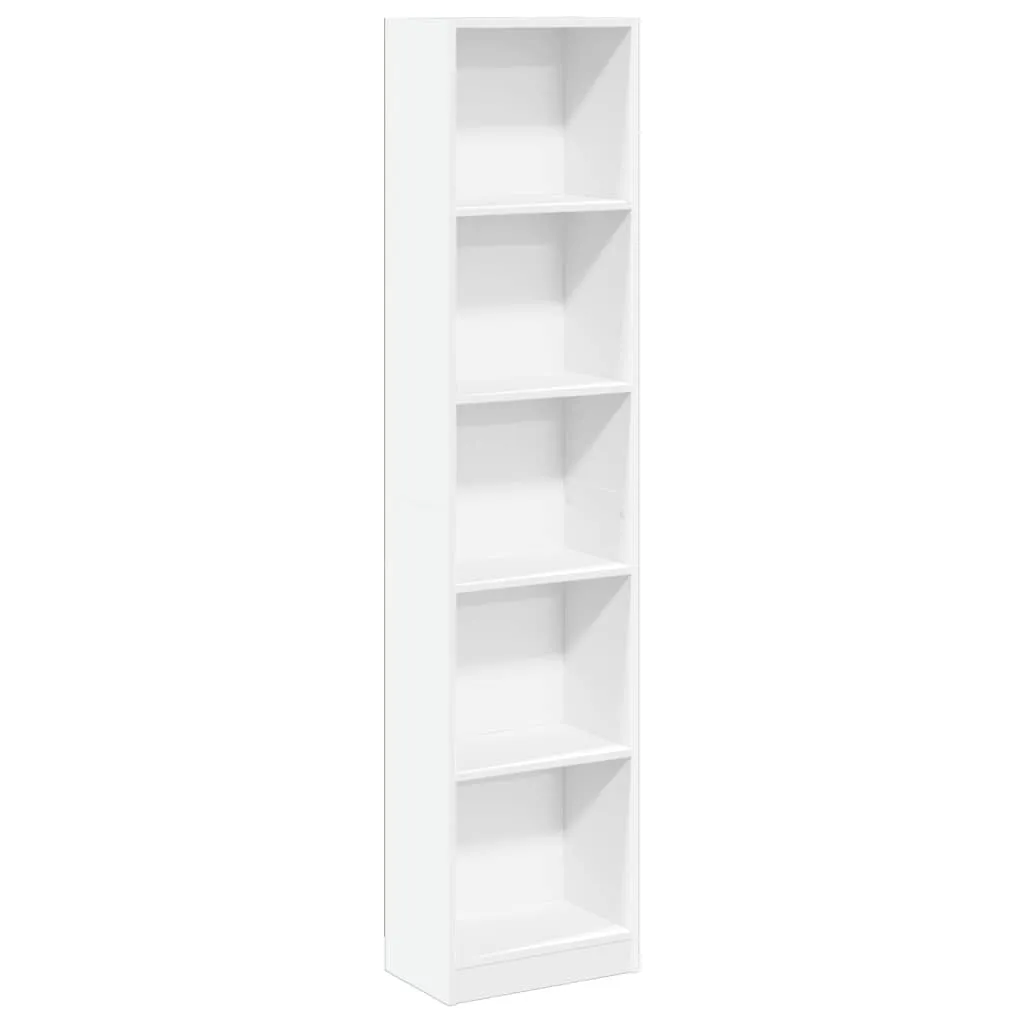 vidaXL Libreria Bianca 40x24x176 cm in Legno Multistrato, Mobile Porta Libri, scaffale per Libri, Mobile portaoggetti, Porta Libri
