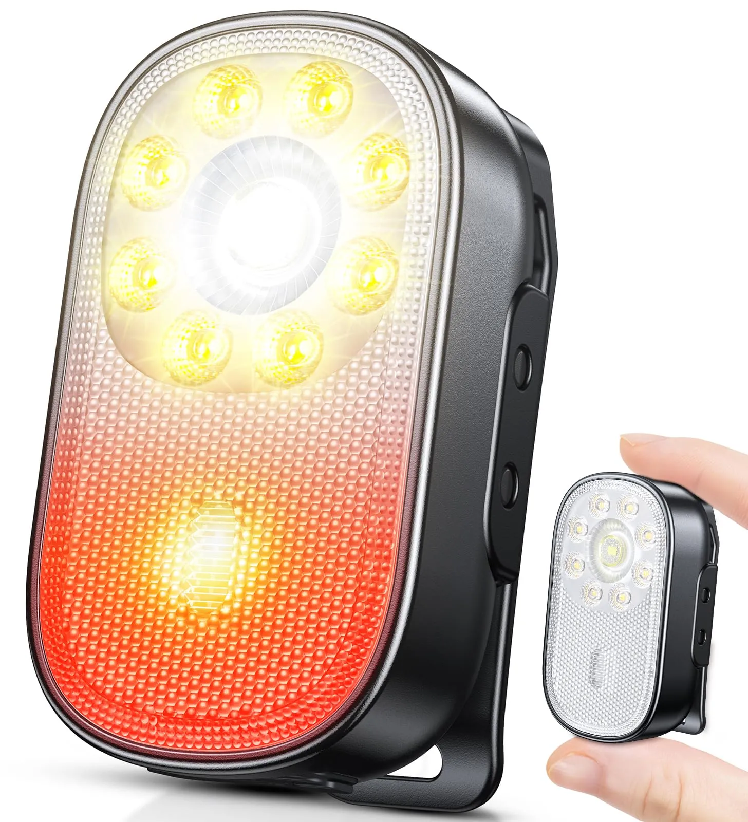 CIRYCASE Mini Torcia LED Ricaricabile Clip, 10 Moda Torcia Spot/Diffusse, IP65 Impermeabile Piccola Torcia per Bambini Pile Portatile, Luce Corsa Running Flashlight X30 Bar Pesca/Campeggio/Emergenza