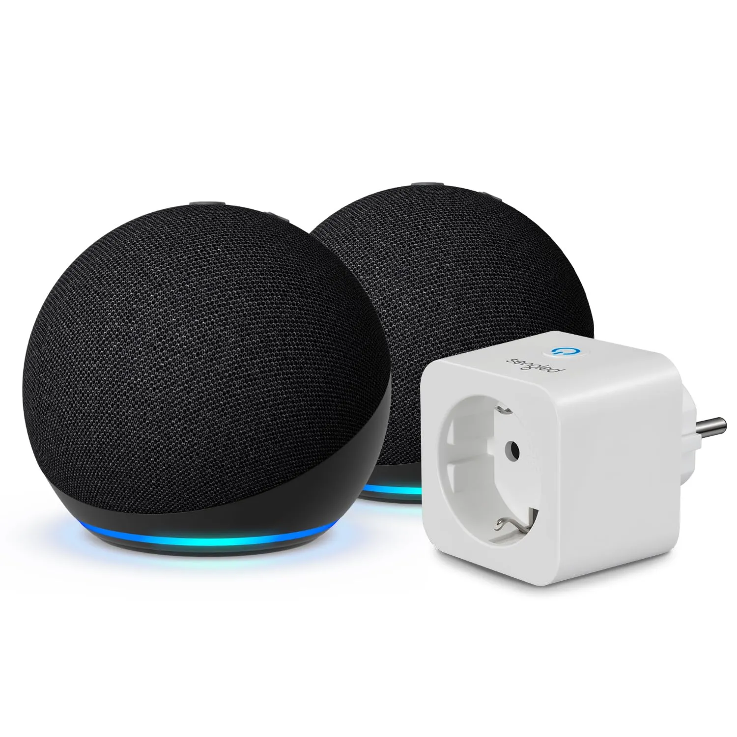 Echo Dot (5ª generazione) | Antracite, 2 pezzi + Sengled Smart Plug, compatibile con Alexa - Kit di base per Casa Intelligente