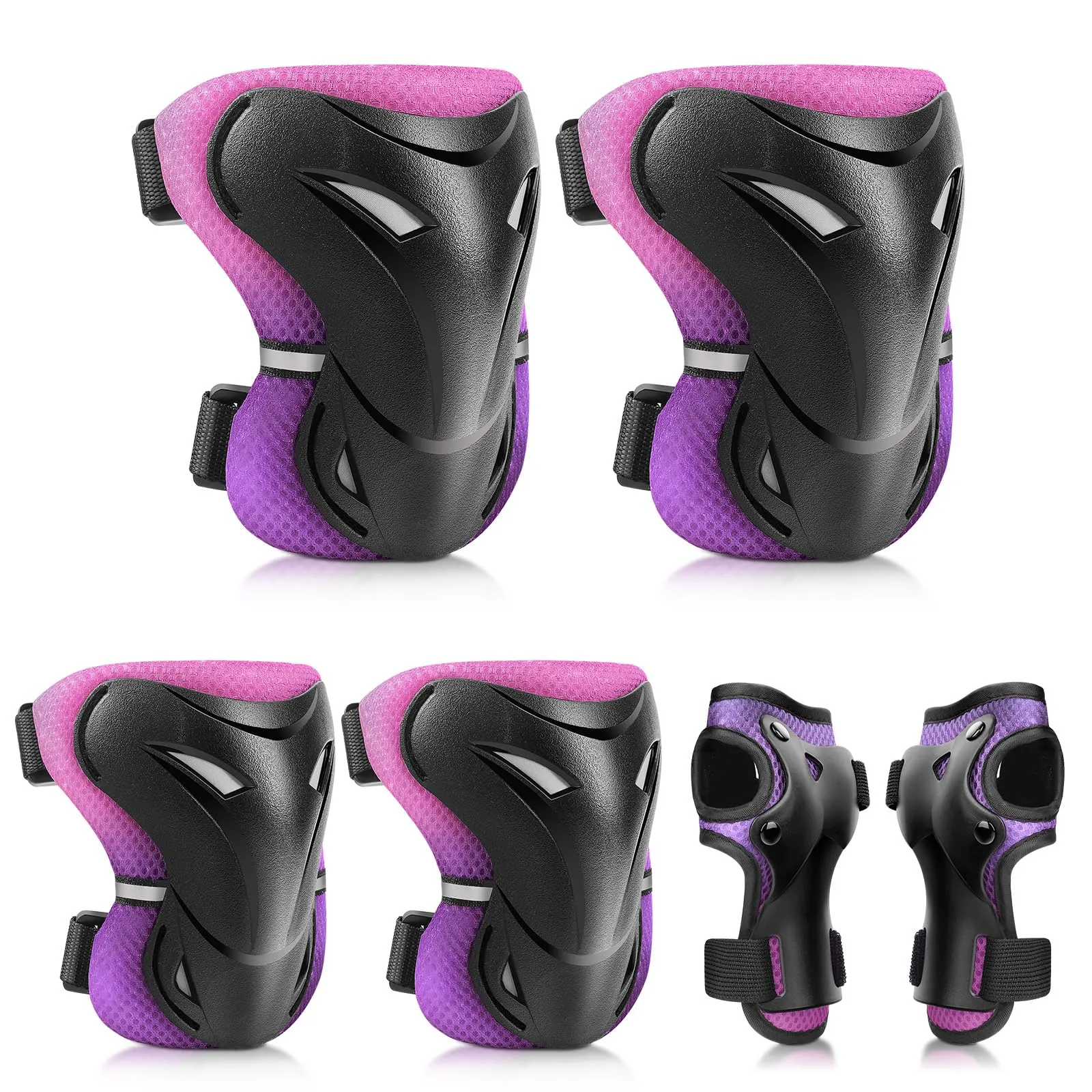 YOOXARMOR Protezioni Bambini Pattini in Linea per 3-6-13 Anni,6 in 1 Attrezzatura Protettiva Protezione Bambini Ginocchiere,Gomitiere Protezioni Set per Scooter Monopattino Bicicletta Pattini in Linea