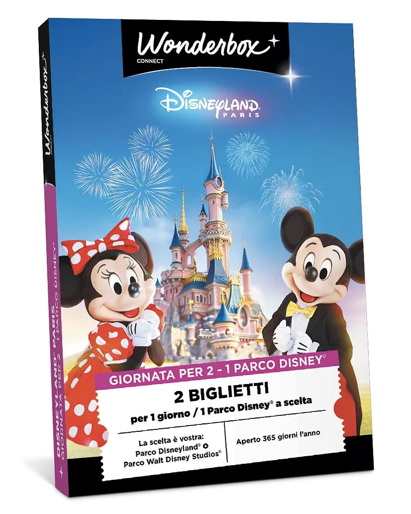 Wonderbox Connect - Cofanetto Regalo - Disneyland - 1 Giorno 1 Parco - 2 Persone - Parco Disneyland o Walt Disney Studio - Valido 27 Mesi