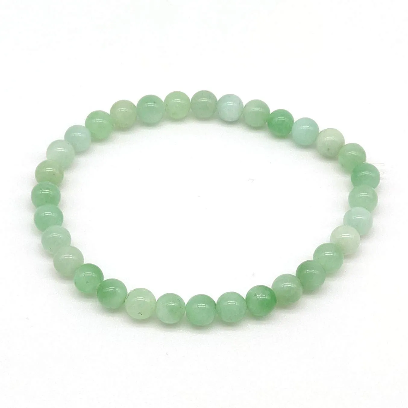 Bracciale in Giada verde, pietre dure naturali, elastico 19 cm, pietre da 6 mm, fatto a mano