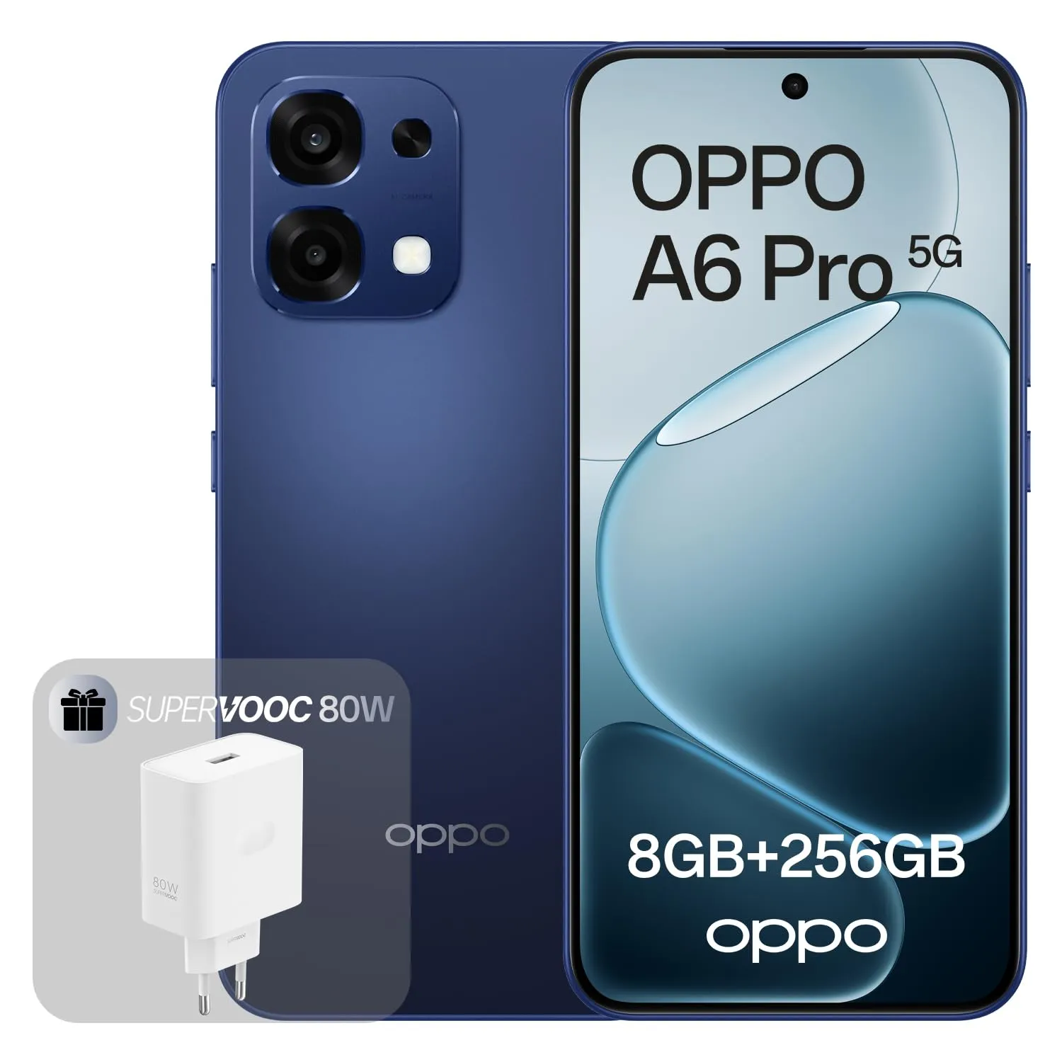 OPPO A6 Pro 5G 8GB + 256GB, smartphone sbloccato con AI, display AMOLED da 6,57" a 120 Hz, fotocamera AF da 50 MP, batteria da 7000 mAh, IP69, ricarica SUPERVOOC da 80 W, Stellar Black