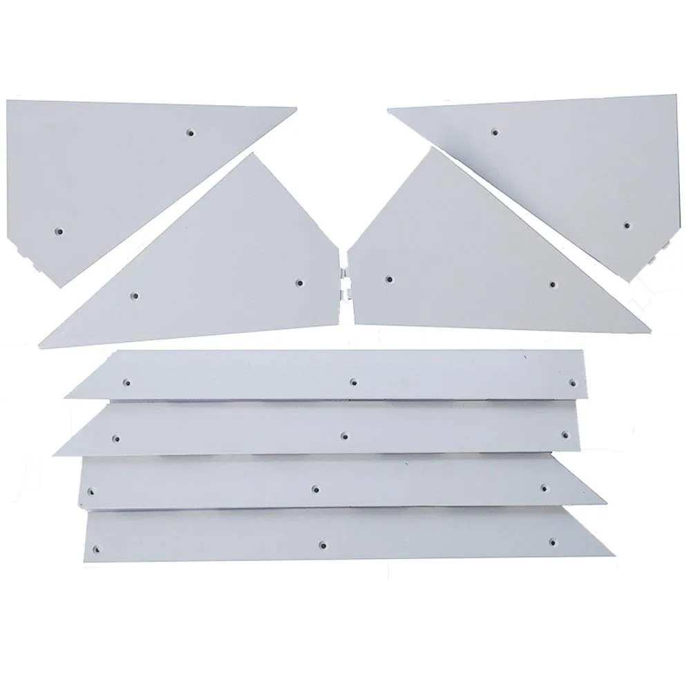 grandeemporio Calcio Balilla angolari Ferma Vetro Serie 8 Pezzi, 4 SX. e 4 DX, Altezza Massima cm. 2, Lunghezza mm.580, in plastica Bianca.