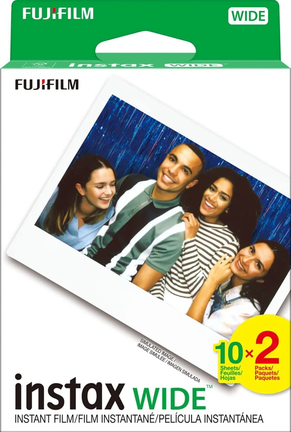 Fujifilm, Instax Wide Instant Film, pellicola. Confezione doppia da 20 esposizioni