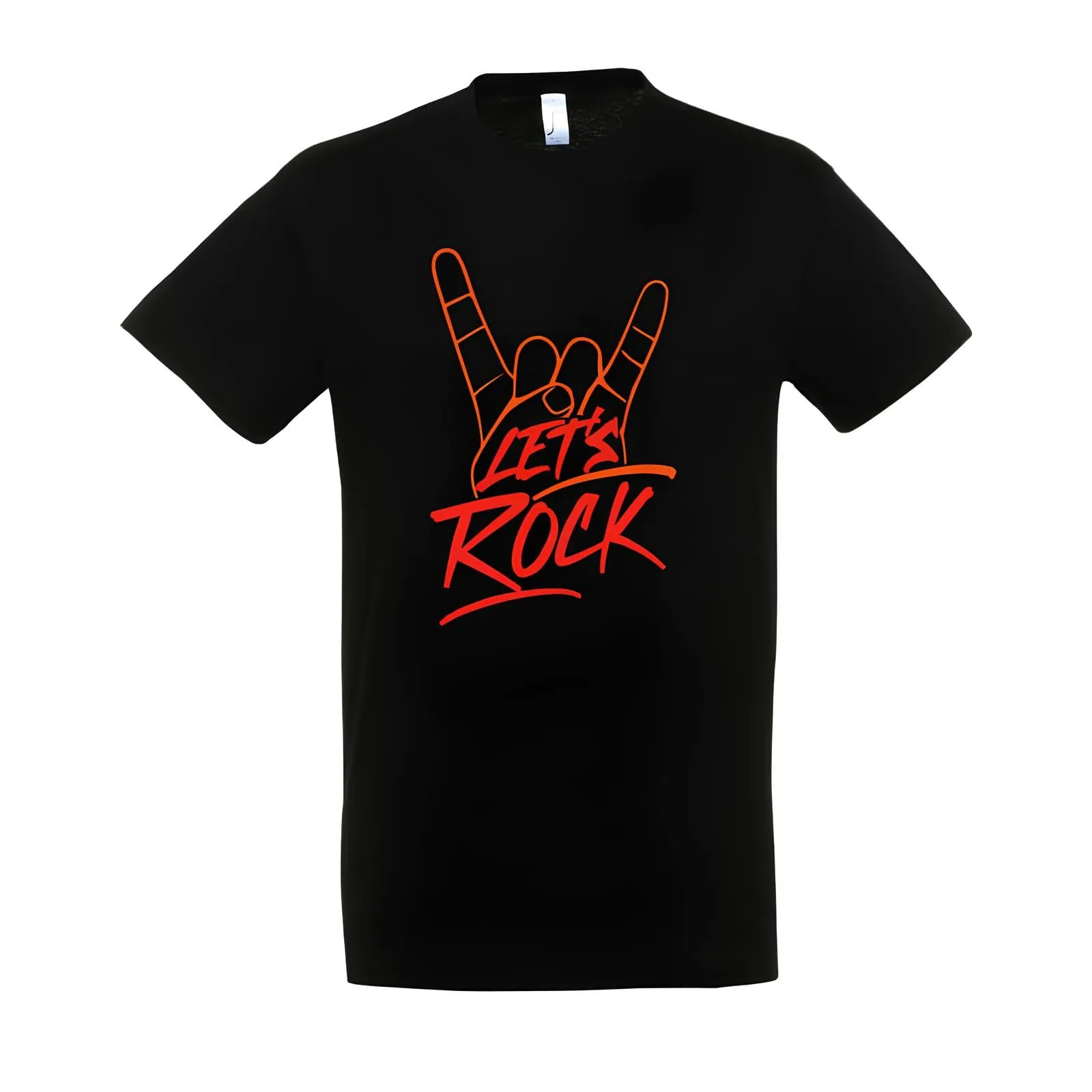 T-shirt in cotone "Let's Rock" per neonati, bambini ed adulti (Adulto, Nero, M)