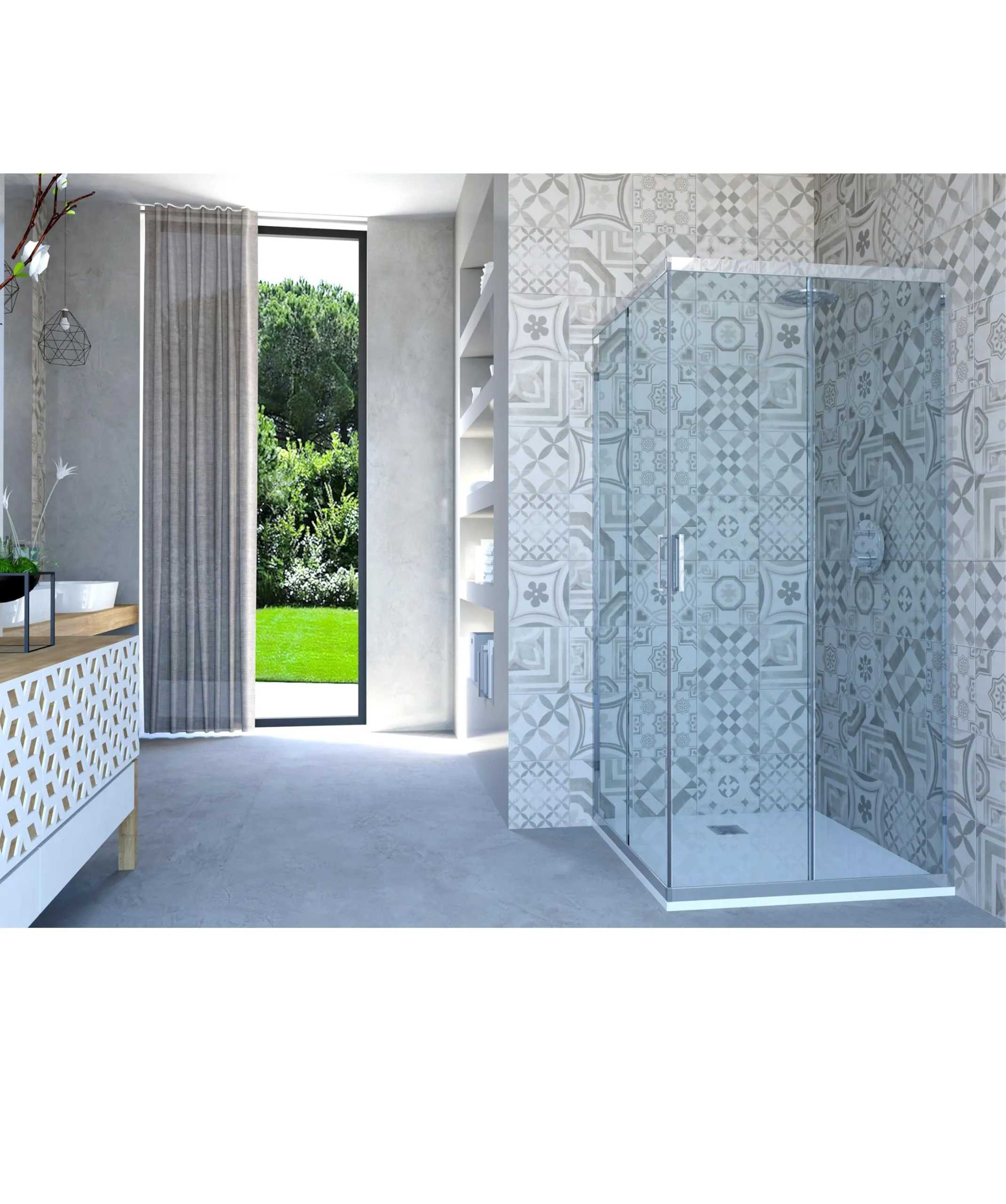 Hydra Box Doccia angolare Porta Scorrevole 87x87 cm Trasparente