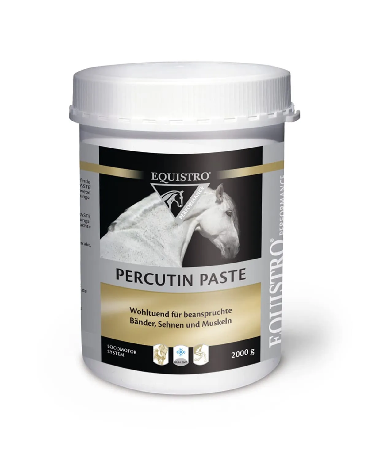 EQUISTRO® Percutin Pasta | Prodotto per la Cura dei Cavalli con Argilla, Arnica e mentolo | Normalizza la distribuzione dei liquidi nel Tessuto | Particolarmente benefico | 2.000 g