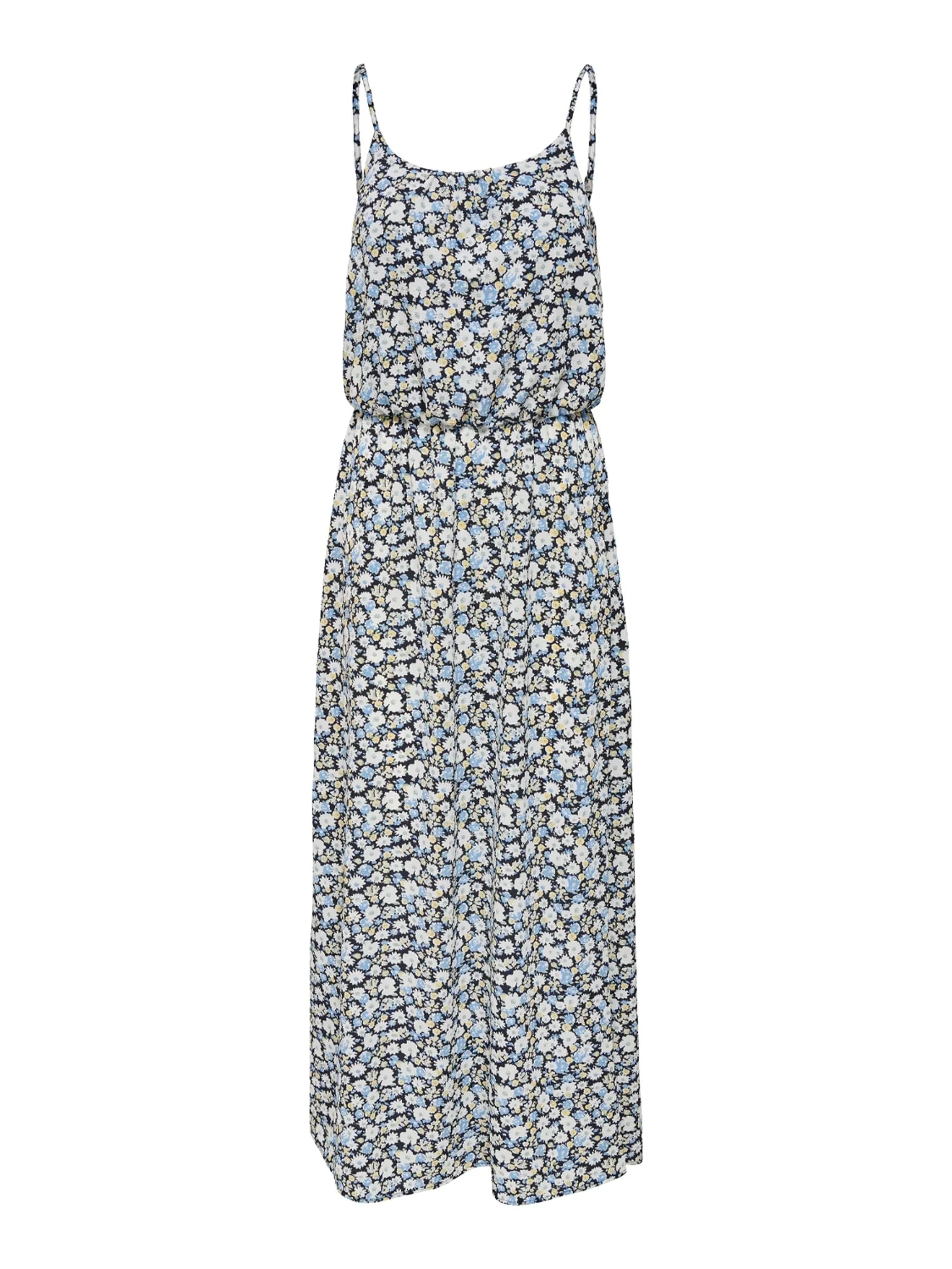 ONLY Onlwinner S/L Maxi Dress Noos Ptm Vestito, Blu (Night Sky/Flower Floor), 42 Donna