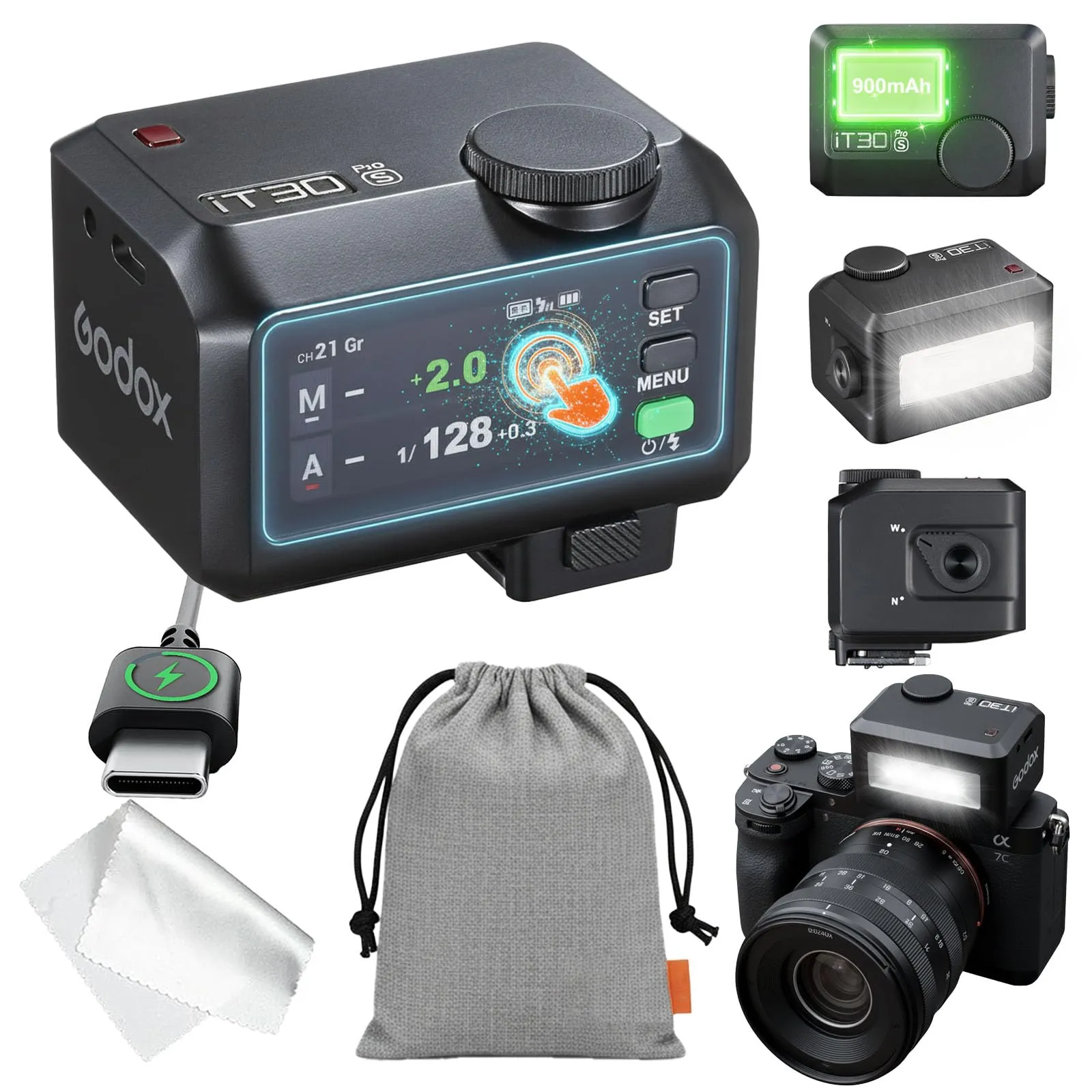 Flash Godox IT30Pro S per Sony, IT30PROS IT30 PRO S TTL HSS 1/8000s Speedlite, Compatibile con Sony Alpha A9 III a7III a7CII a7IV a7C a7RV a7 a7SIII a6700 a6400 a6600 ZV-E10 II ZV1 a6100