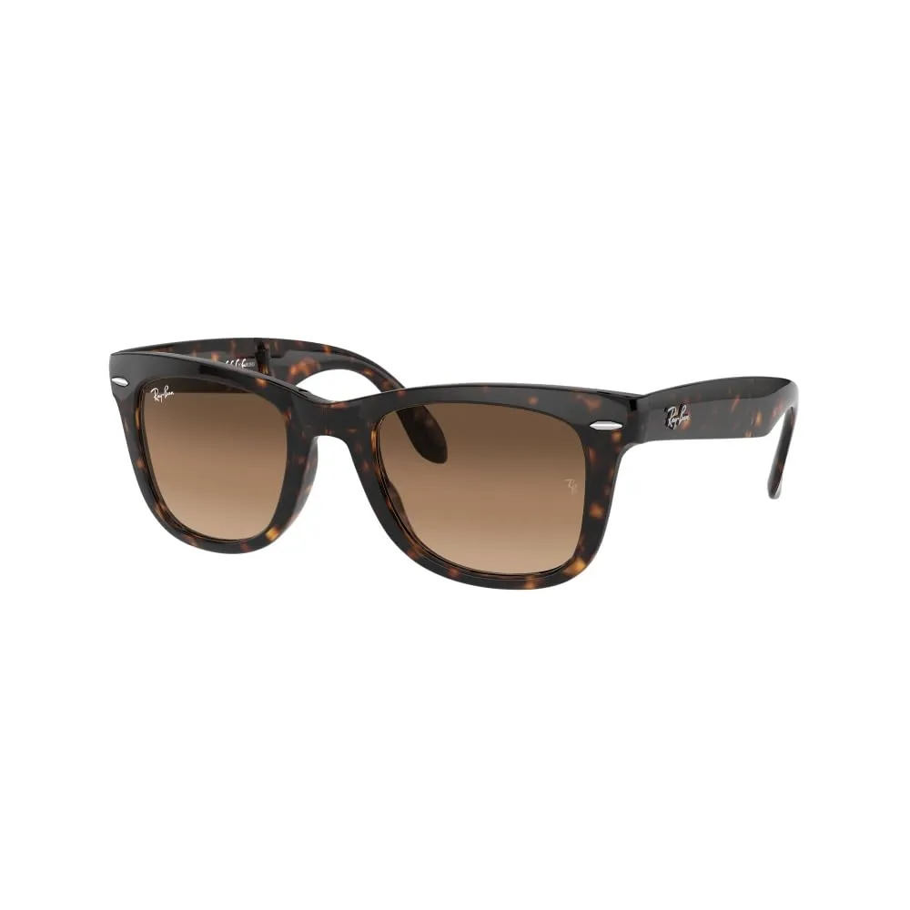 Ray-Ban RB4105 Folding Wayfarer, Occhiali da sole da uomo, Marrone (710-Demi Brown), S