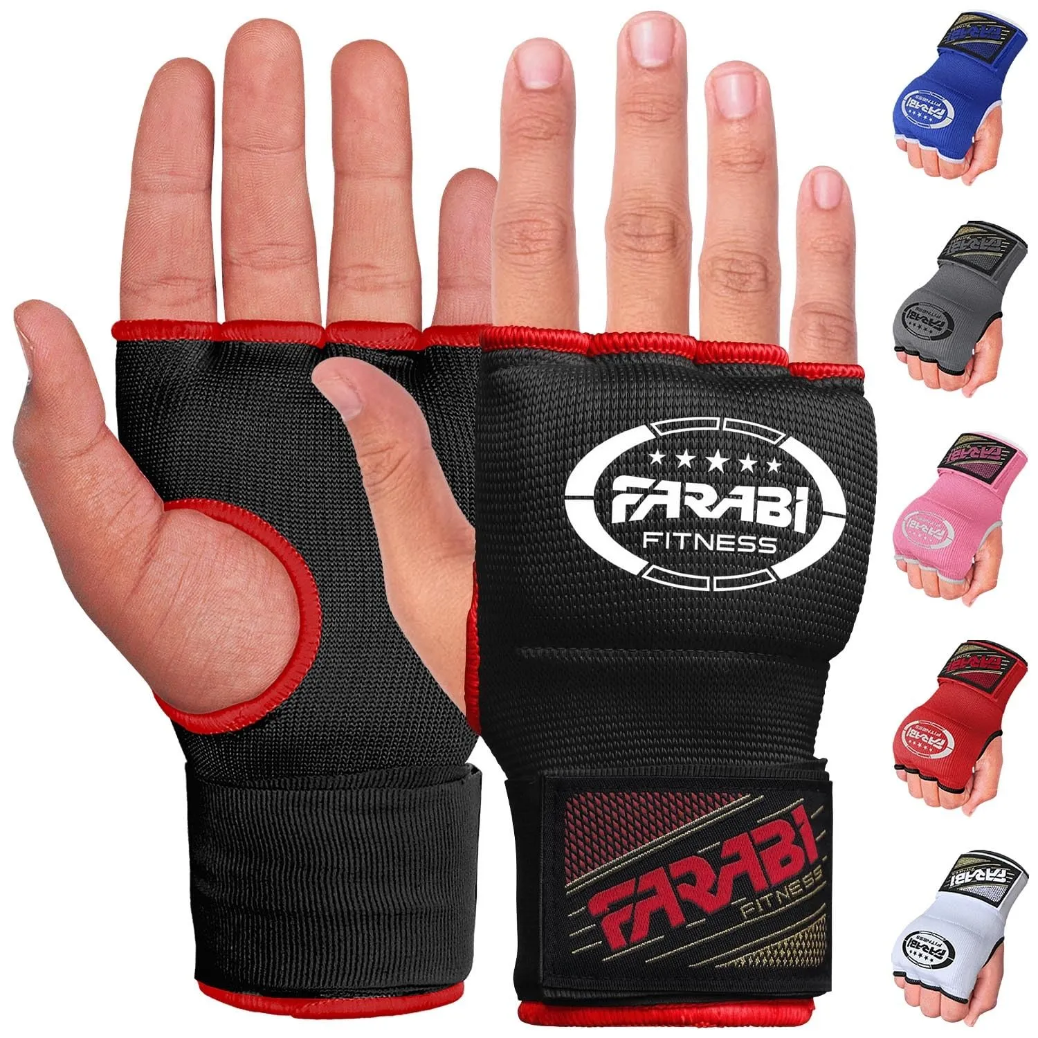 Farabi Sports sottoguanti boxe Adulti Inner Hand Wraps Uomini e donne fasce boxe Allenamento MMA Muay Thai sottoguanti (Nero, S/M)