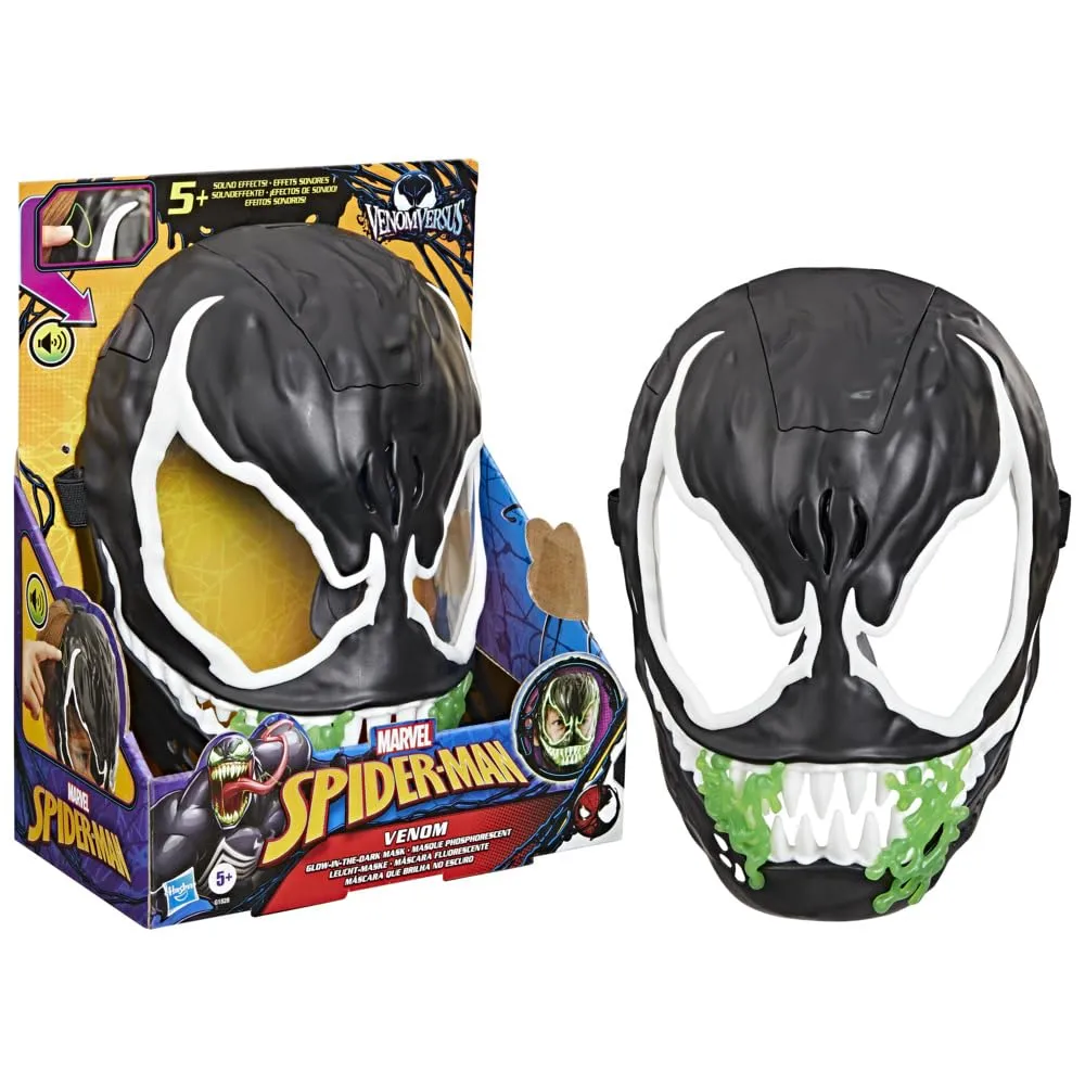 Hasbro Marvel, Spider-Man VenomVersus, maschera di Venom che si illumina al buio, giocattoli a tema supereroi - versione inglese
