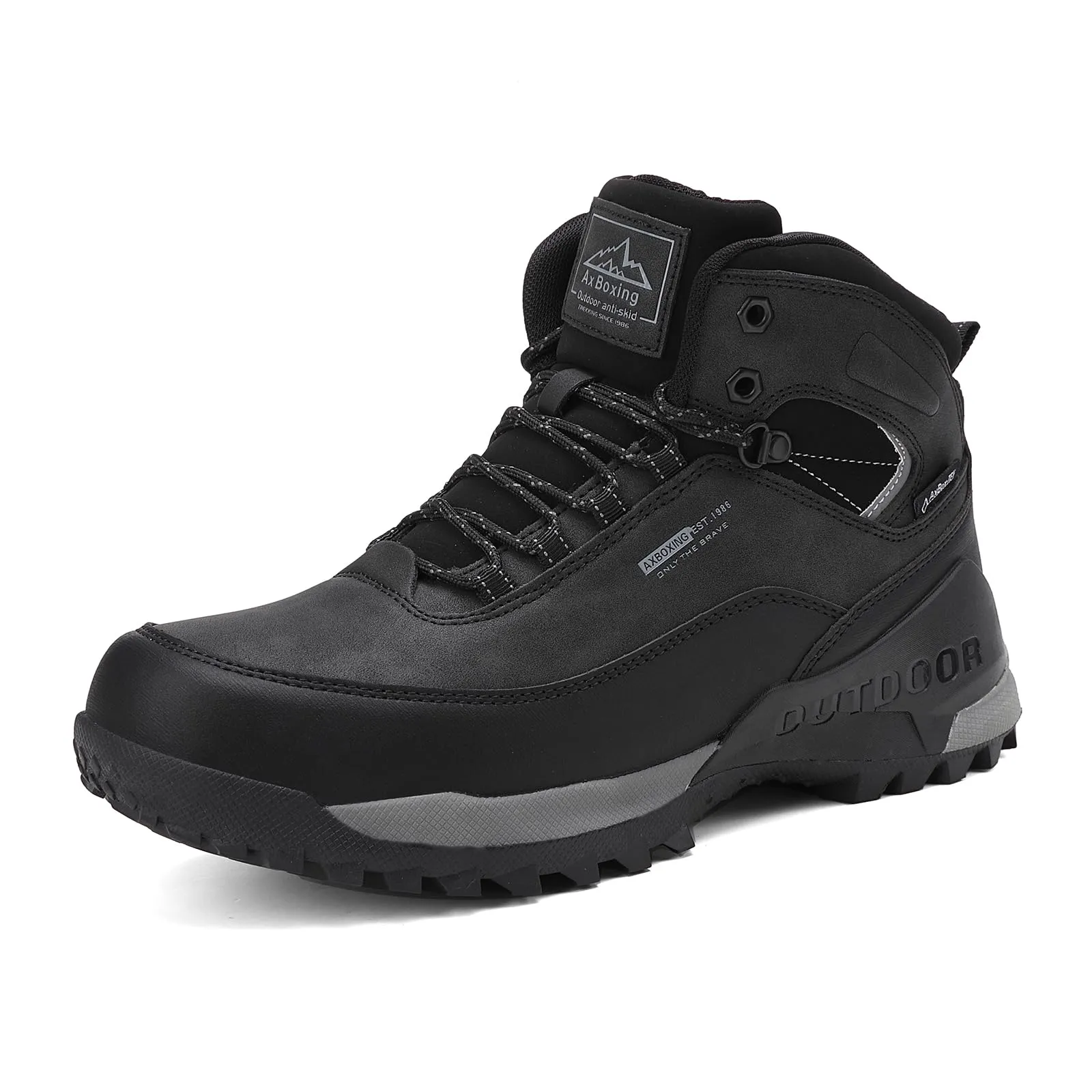 AX BOXING Stivaletti Uomo Scarpe da Trekking Scarponcini Invernali Stivali da Neve Escursionismo Montagna Antiscivolo Nero 43