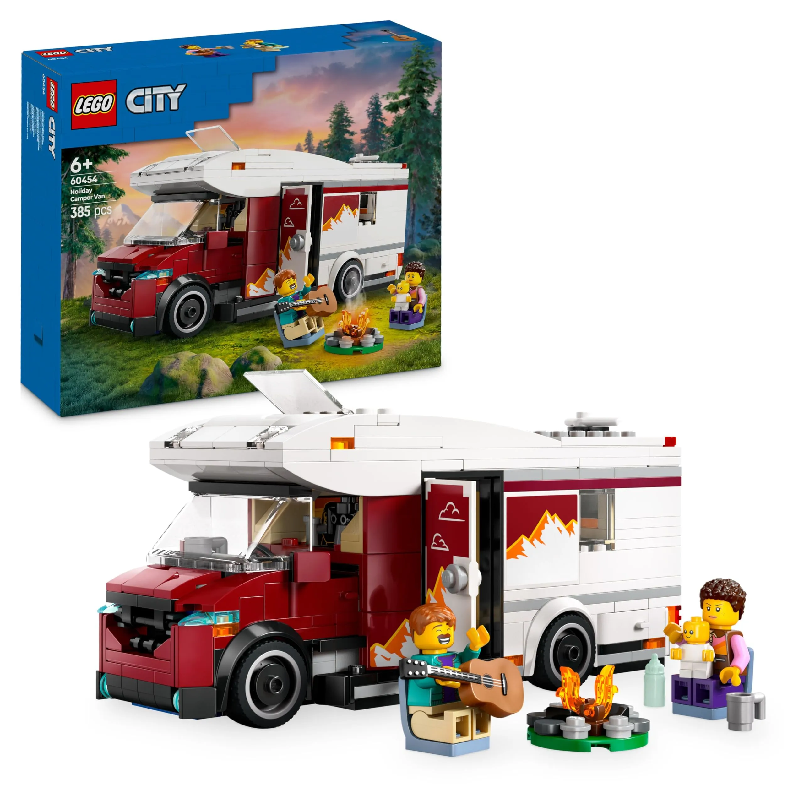 LEGO City Camper Van delle Vacanze d’Avventura - Veicolo Giocattolo da Costruire, Giochi per Bambini e Bambine da 6 Anni con 3 Minifigure e Accessori - Idee Regalo per Compleanni e Feste - 60454