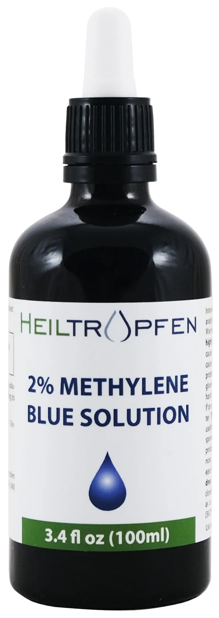 Alta concentrazione 2% Soluzione di blu di metilene - 100 ml | Purezza ultra elevata | USP Ingredienti di grado farmaceutico - Testato da terze parti | Senza formaldeide | Methylene | Heiltropfen®