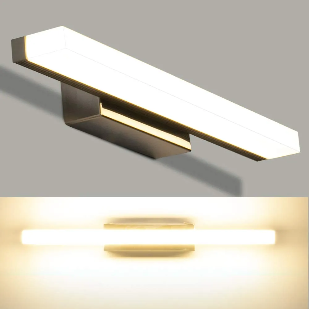 LEDMO Lampada da Specchio 8W 40cm Lampada Specchio Bagno LED 4000k Bianco Neutro 800Lm Luce Specchio Bagno Acciaio Inossidabile IP44 Impermeabile 400 * 45 * 80mm