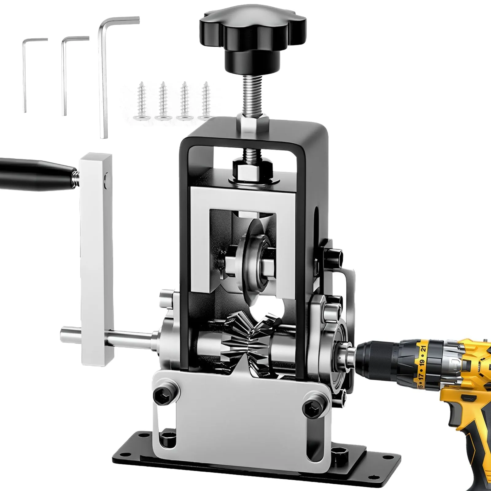 Spellacavi Elettrici per Cavo in Rame da 1 mm-25 mm, Pinza Spelafili Elettricista Alimentata a Manovella o Trapano, Spelacavi per Cablaggio, Riciclaggio e Smantellamento