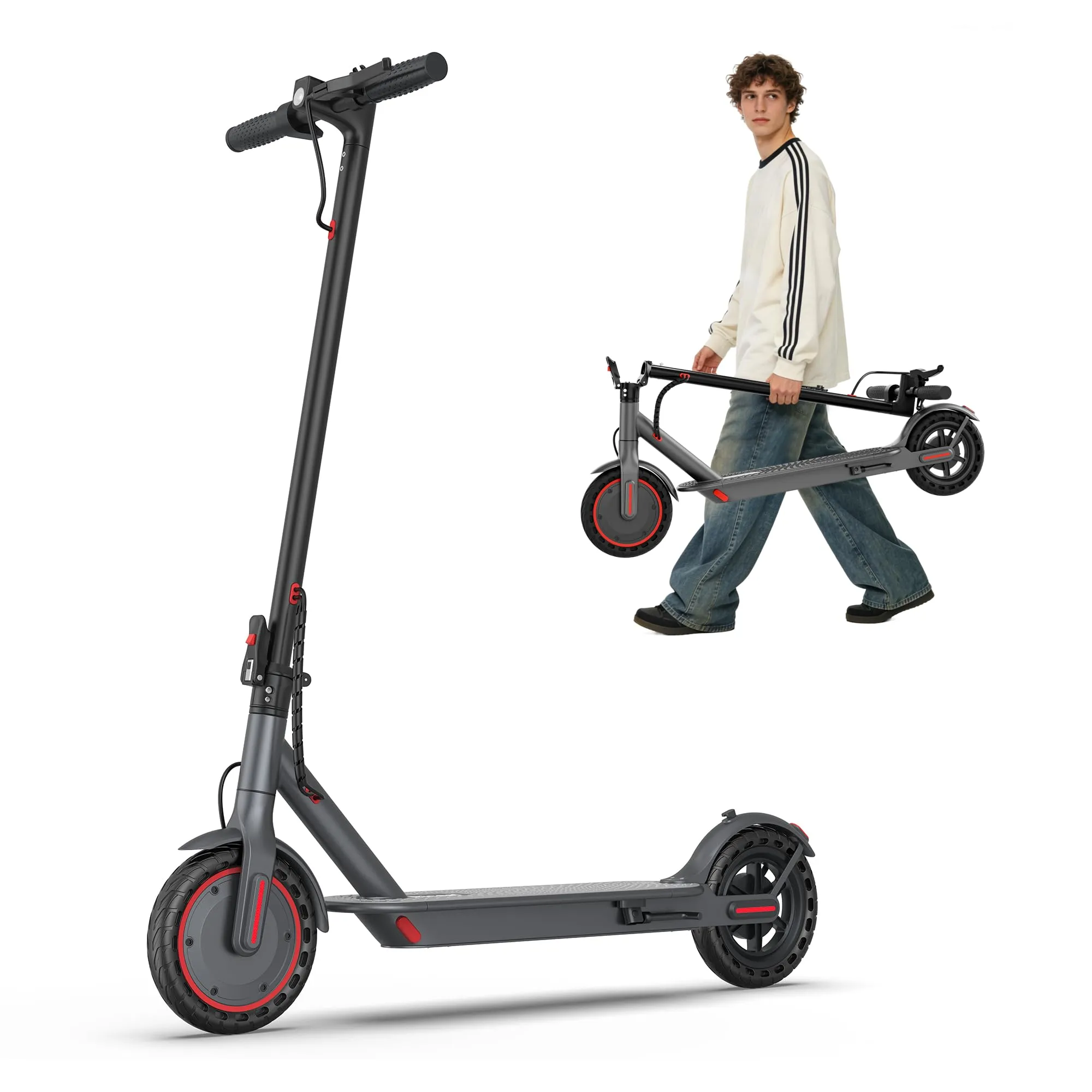 Riceel R50 Monopattino Elettrico Adulto con Freccia Direzionale, 30km di Autonomia, Velocità Fino a 25 km/h, 8.5" Pneumatici Solidi, Carico massimo 120 kg, Doppia frenata