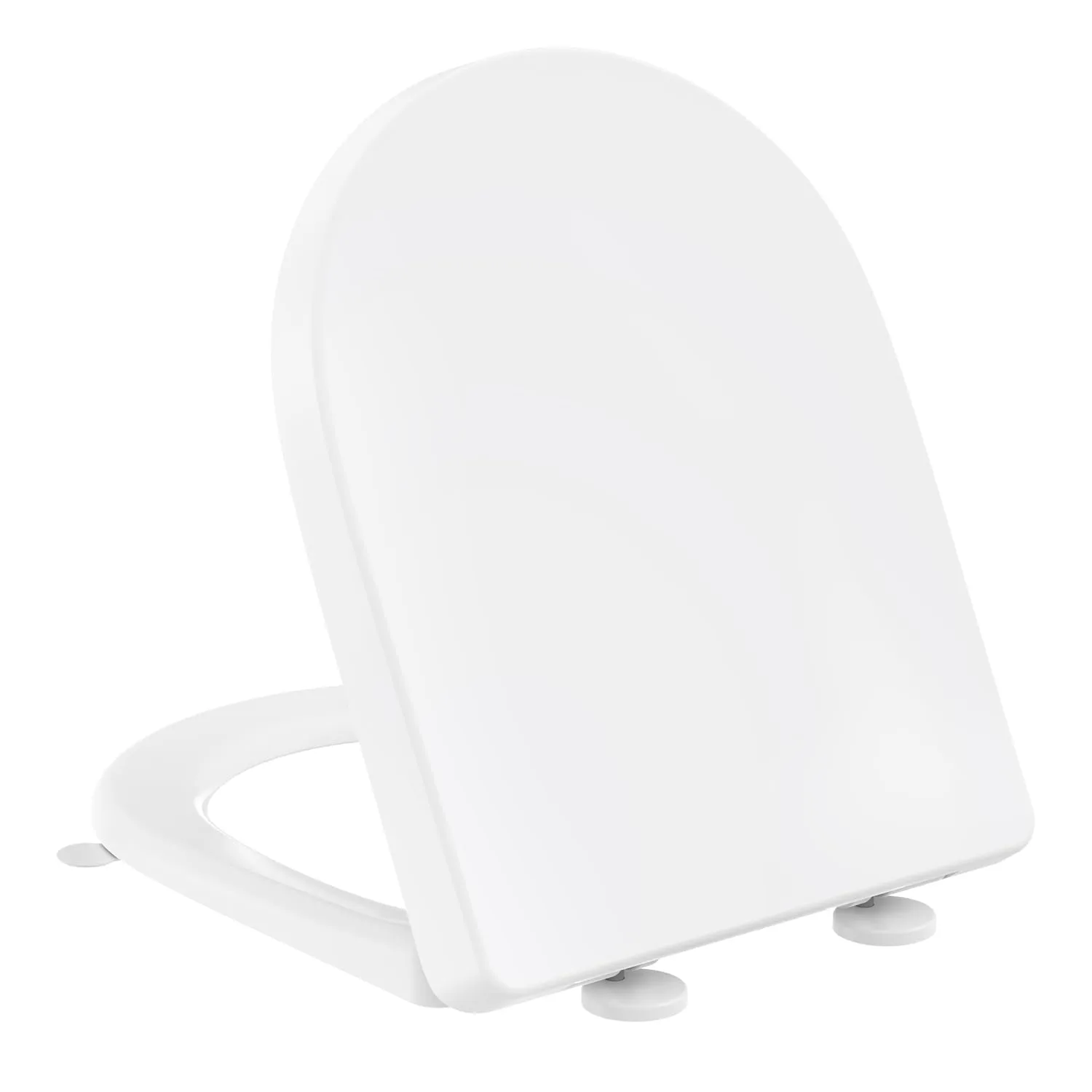 Tavoletta WC Universale D Forma [LUNGO], YEAUPE PRO Sedile WC Con Chiusura Ammortizzata e Funzione di Sgancio Rapido, Bianco, 45 x 36,1 x 5 cm, incluso modello di installazione