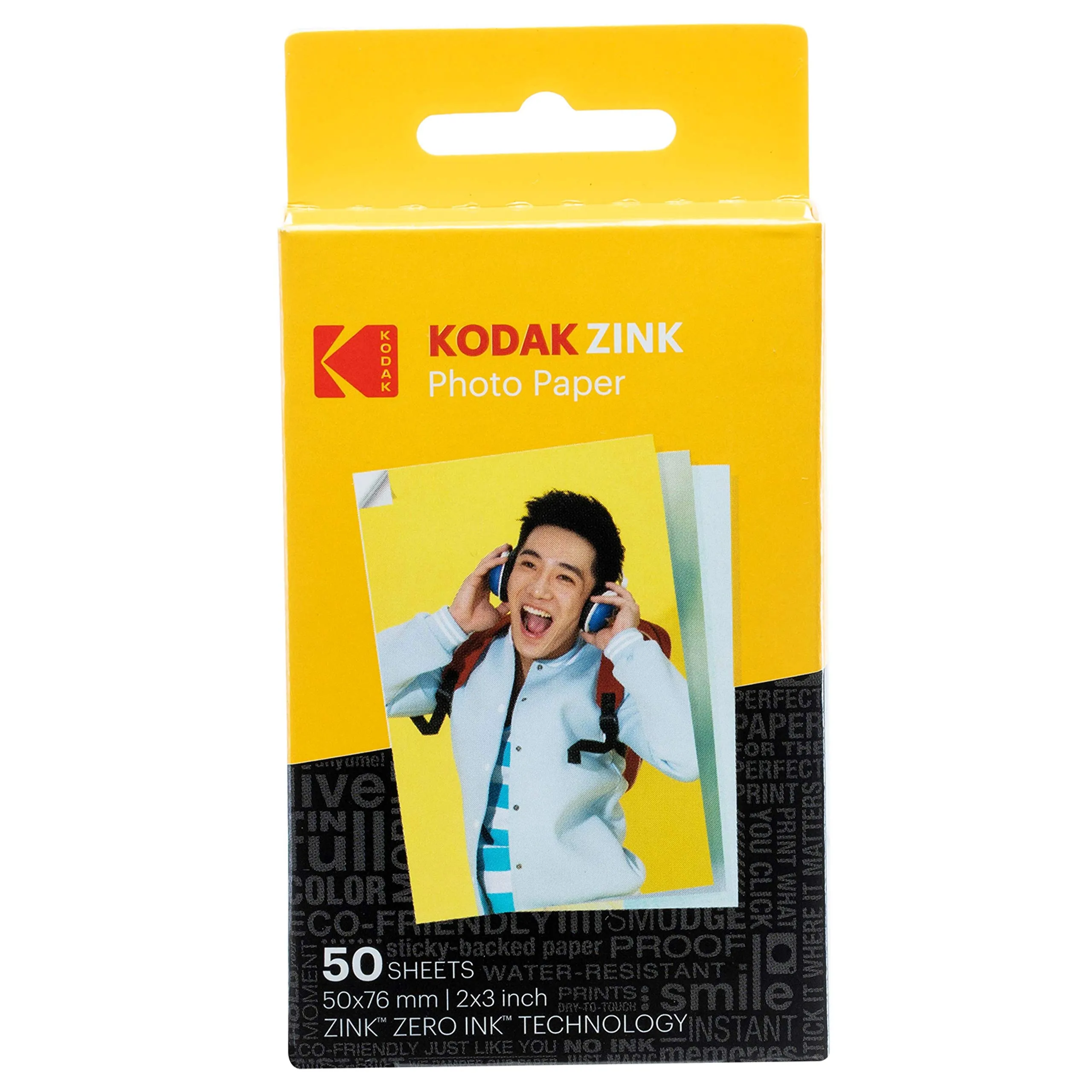 Kodak Carta fotografica Zink Premium 2x3 pollici (50 fogli) compatibile con fotocamere e stampanti Kodak PRINTOMATIC, Kodak Smile e Step