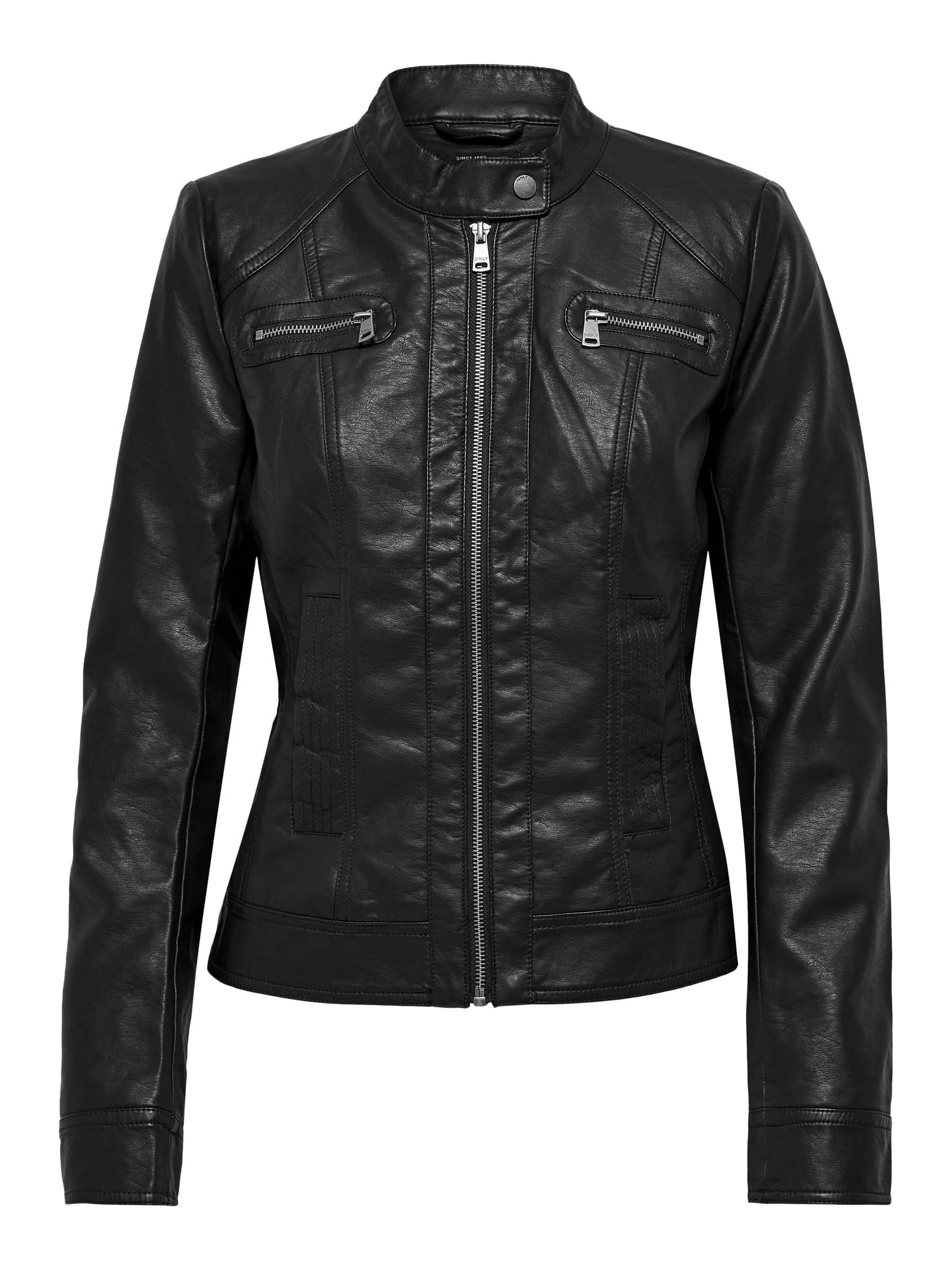 ONLY Faux Leather Jacket ONLBANDIT Faux Leather Jacket Black 34 Black 3 34