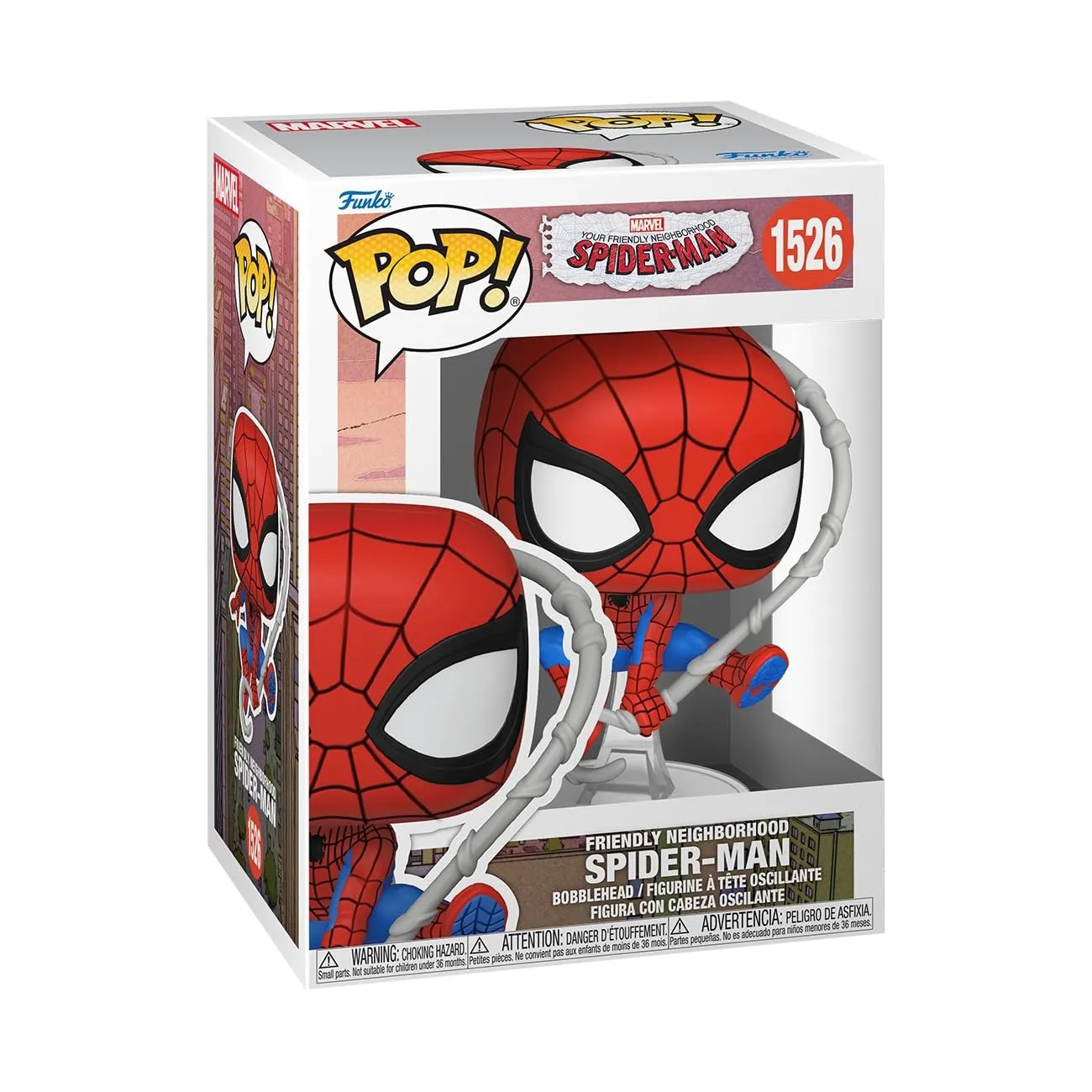 Funko Pop! Marvel: Friendly Neighborhood Spider-Man - Doctor Strange - Spider-Man - (Final Suit) - Animated Spiderman TV - Figura in Vinile da Collezione - Idea Regalo - Merchandising Ufficiale