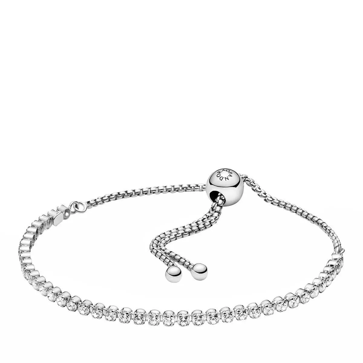 PANDORA Timeless Bracciale in argento Sterling rodiato con zirconia cubica trasparente, 1