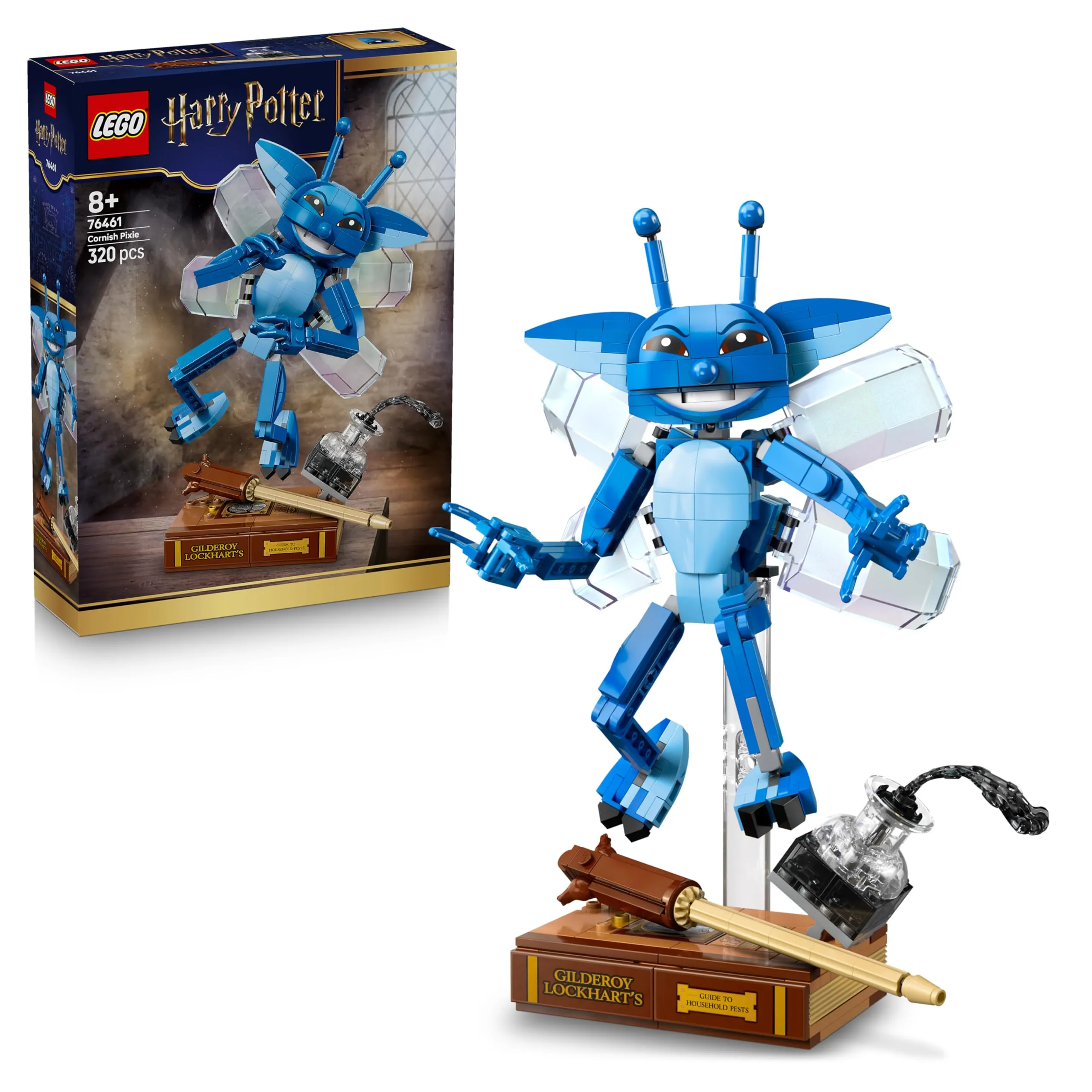 LEGO Harry Potter Folletto della Cornovaglia Giocattolo - Action Figure Decorativa per Cameretta o Scrivania con Libro e Bacchetta di Gilderoy Lockhart - Regalo per Bambine e Bambini da 8 Anni - 76461