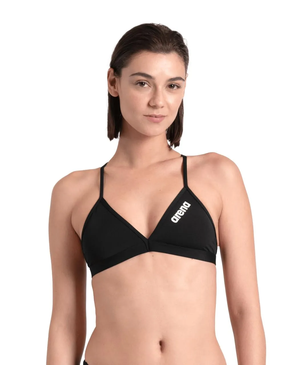 ARENA Performance Team Solid Top Bikini da Donna Sportivo per Piscina, Costume da Bagno ad Asciugatura Rapida, Tessuto Maxfit Eco Resistente al Cloro, Protezione UV, Tessuto Frontale Foderato
