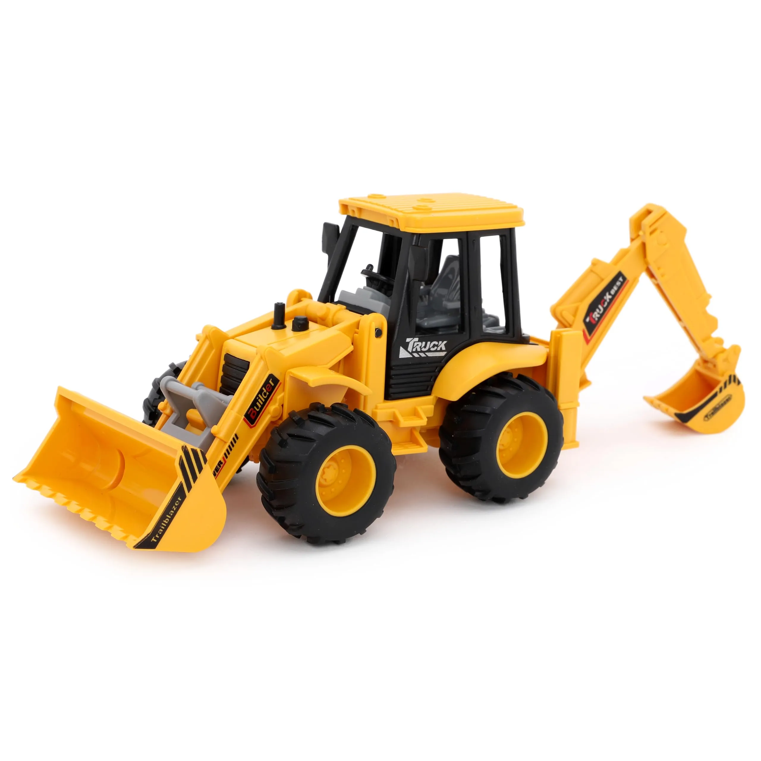 Toyland® 28cm (11") Terne a frizione - Caricatore frontale e retroescavatore mobili - Giocattoli da costruzione