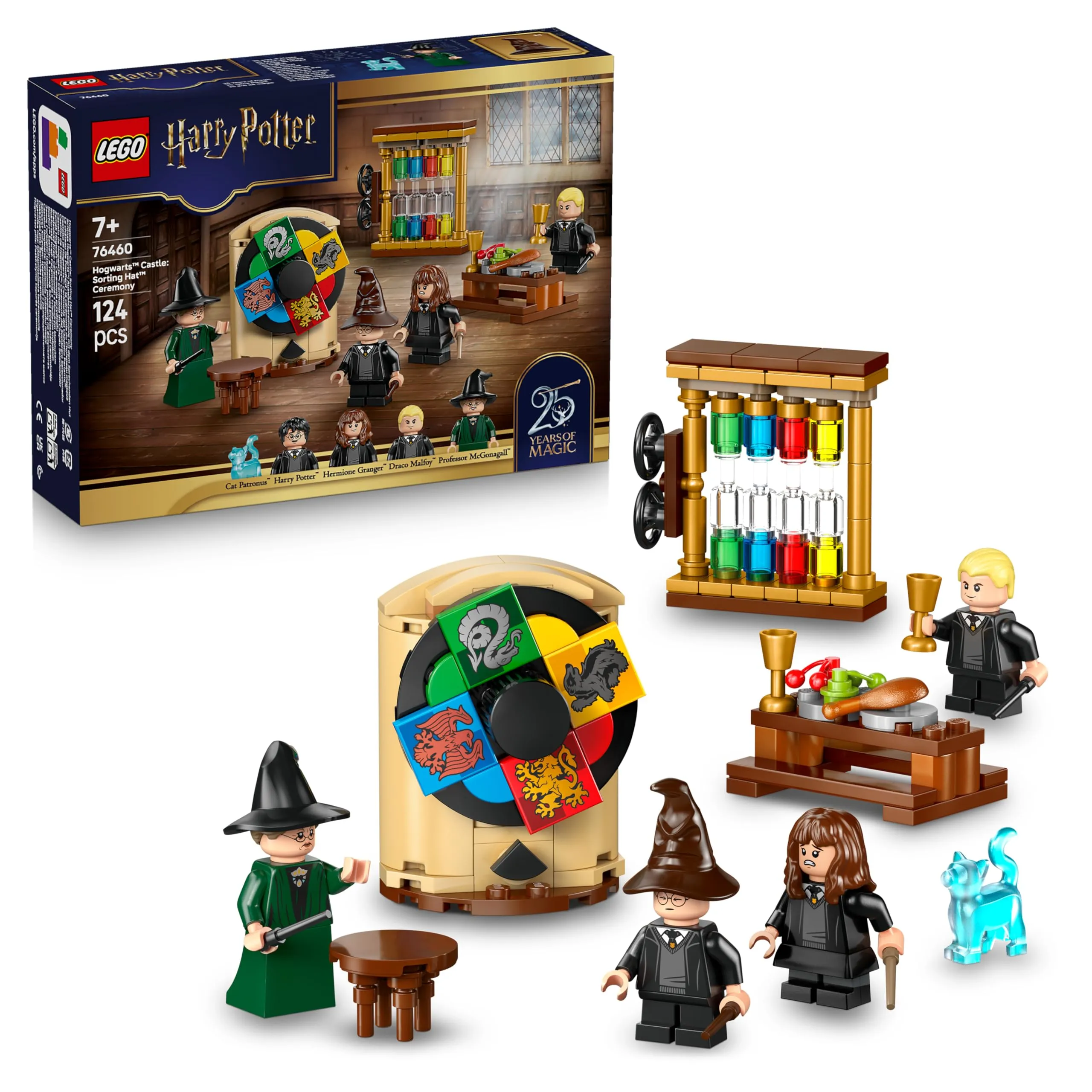 LEGO Harry Potter Castello di Hogwarts: Cerimonia del Cappello Parlante Giocattolo - Minifigure da Collezione Patronus oltre a Hermione e Draco Malfoy - Regalo per Bambine e Bambini da 7 Anni - 76460