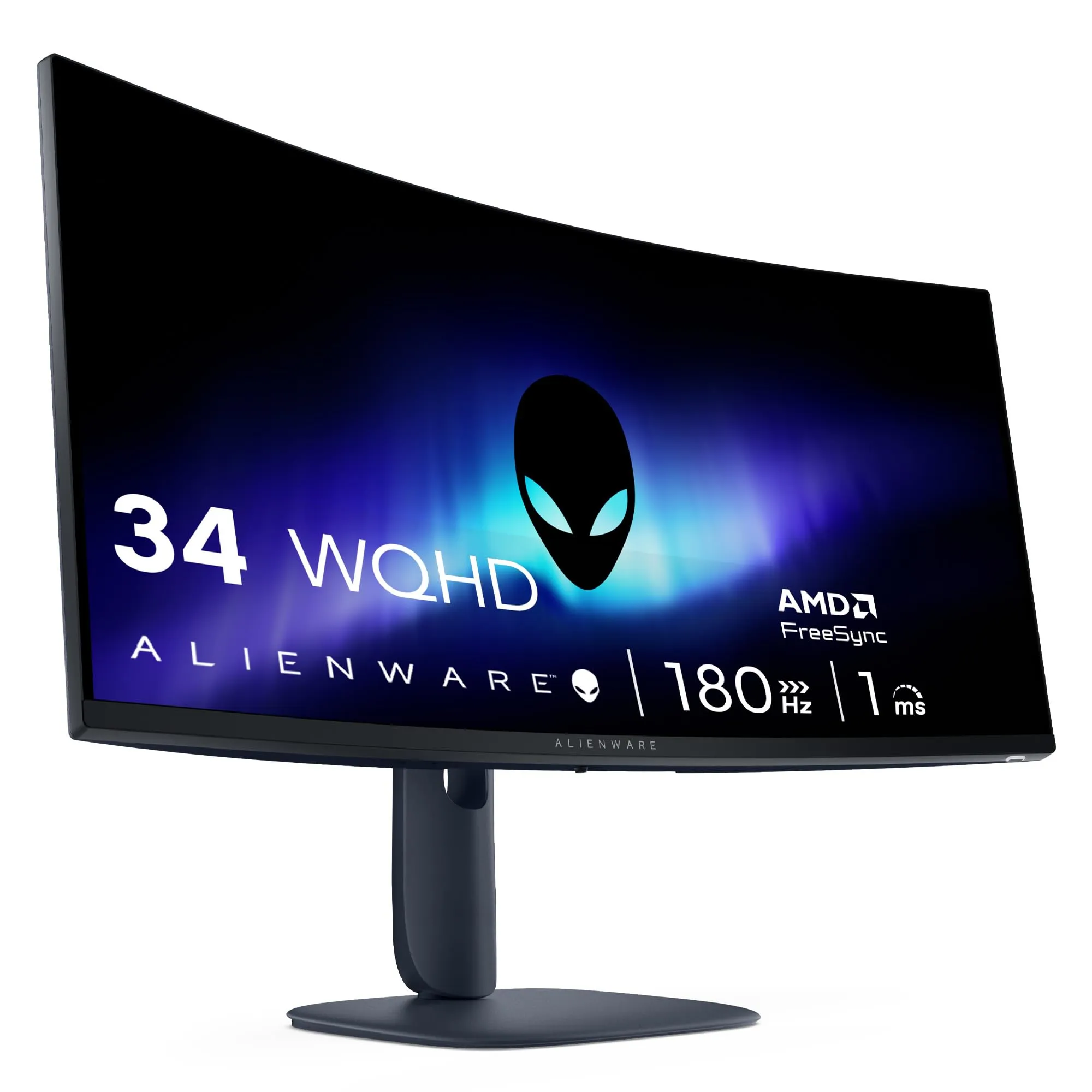 Alienware 34 Monitor Gaming - AW3425DWM, WQHD (3440x1440), 21:9 1500R Curvo, 180Hz, VA, 1ms, AMD FreeSync Premium, VESA AdaptiveSync, 95% DCI-P3, HDR400, DisplayPort, 2 HDMI, 3 USB, 3 Anni di Garanzia