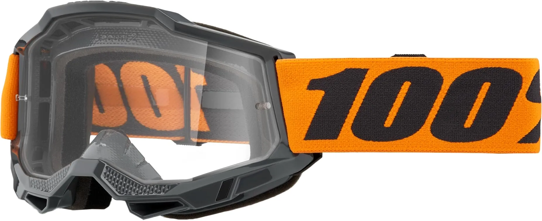 100% Maschera Strata 2 Neon Orange - Lente Trasparente