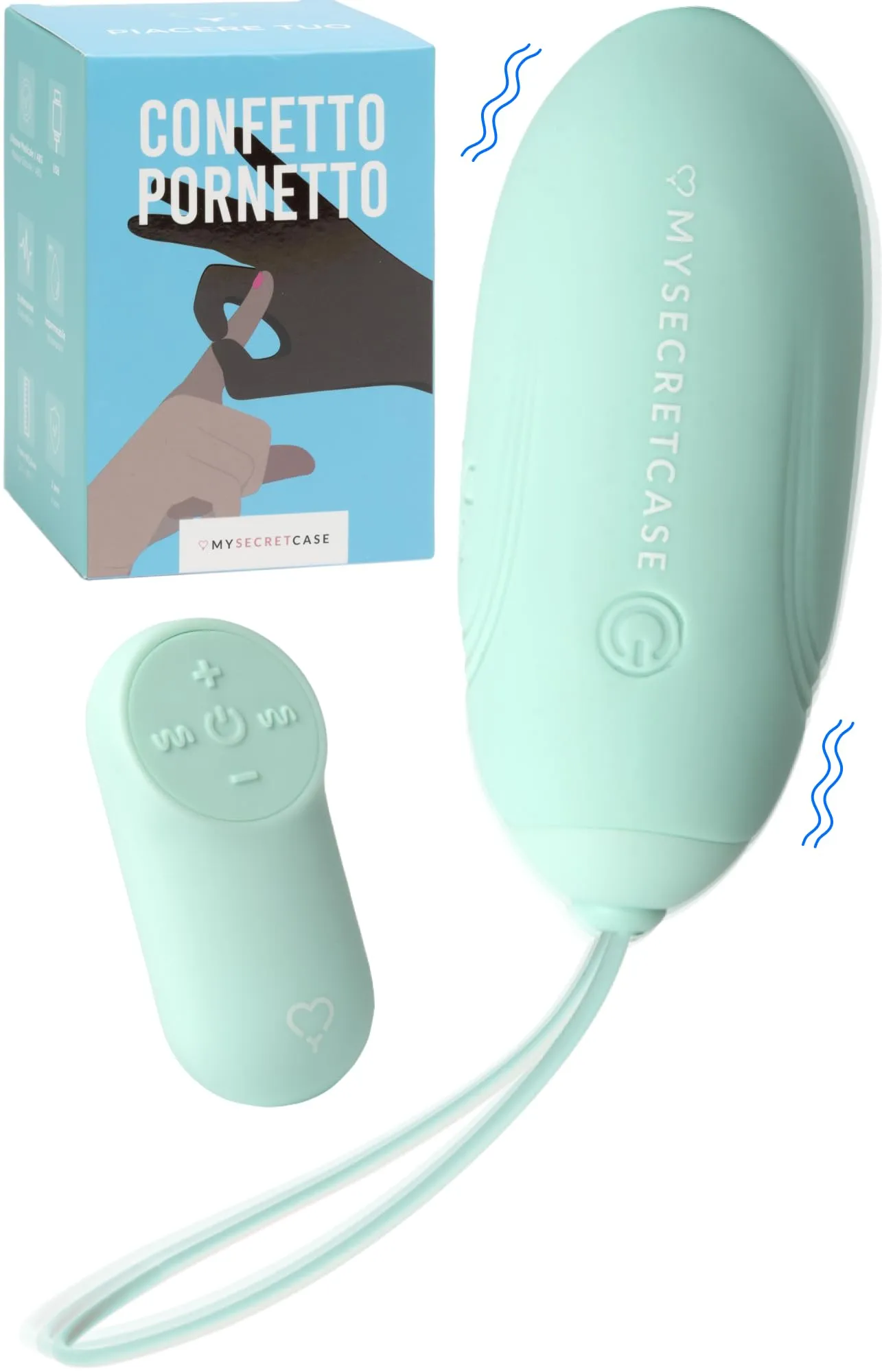 MySecretCase Ovetto Vibrante con Telecomando Vibratoreper Donna Piccolo 7 Vibrazioni e 4 Intensità Sexytoysys Donna Vibratore Wireless Comando a Distanza fino a 10m Impermeabile