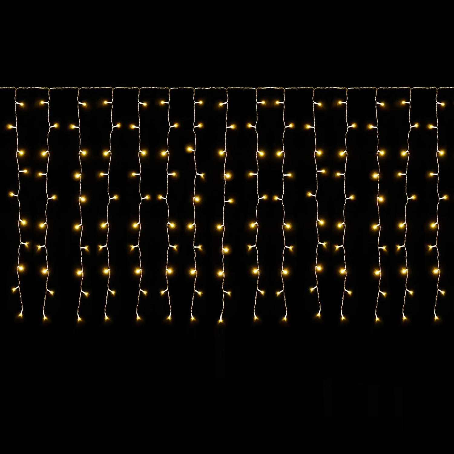 SALCAR 6m x 1m LED Tenda con Catena di Luci, Catena luminosa 300 Leds 9 modalità impermeabile decorazione per Decorazioni Natale - Bianco Caldo