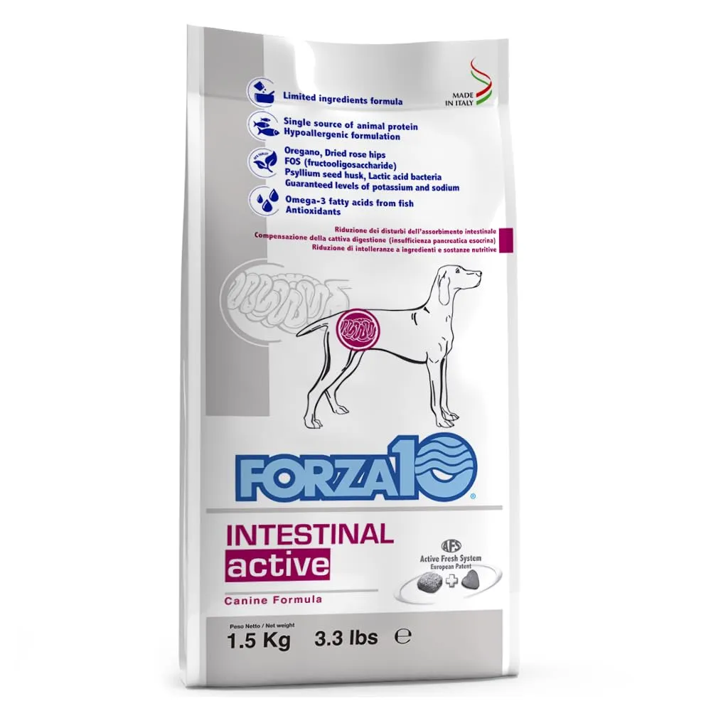 Forza 10 Intestinal Active Crocchette per Cani con Problemi Intestinali Alimento Secco per Cani al Pesce 1,5 kg