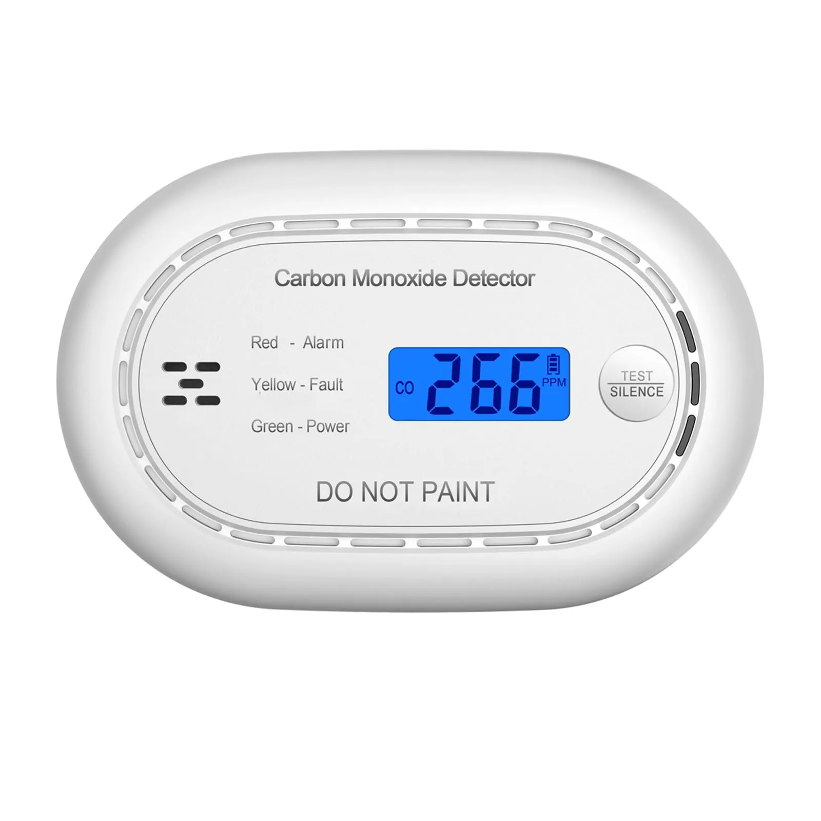 Rivelatore di monossido di carbonio con batteria da 10 anni, rivelatore di CO con schermo LCD, allarme acustico da 85 dB, funzione Mute, monitor CO per la sicurezza domestica, standard EN 50291