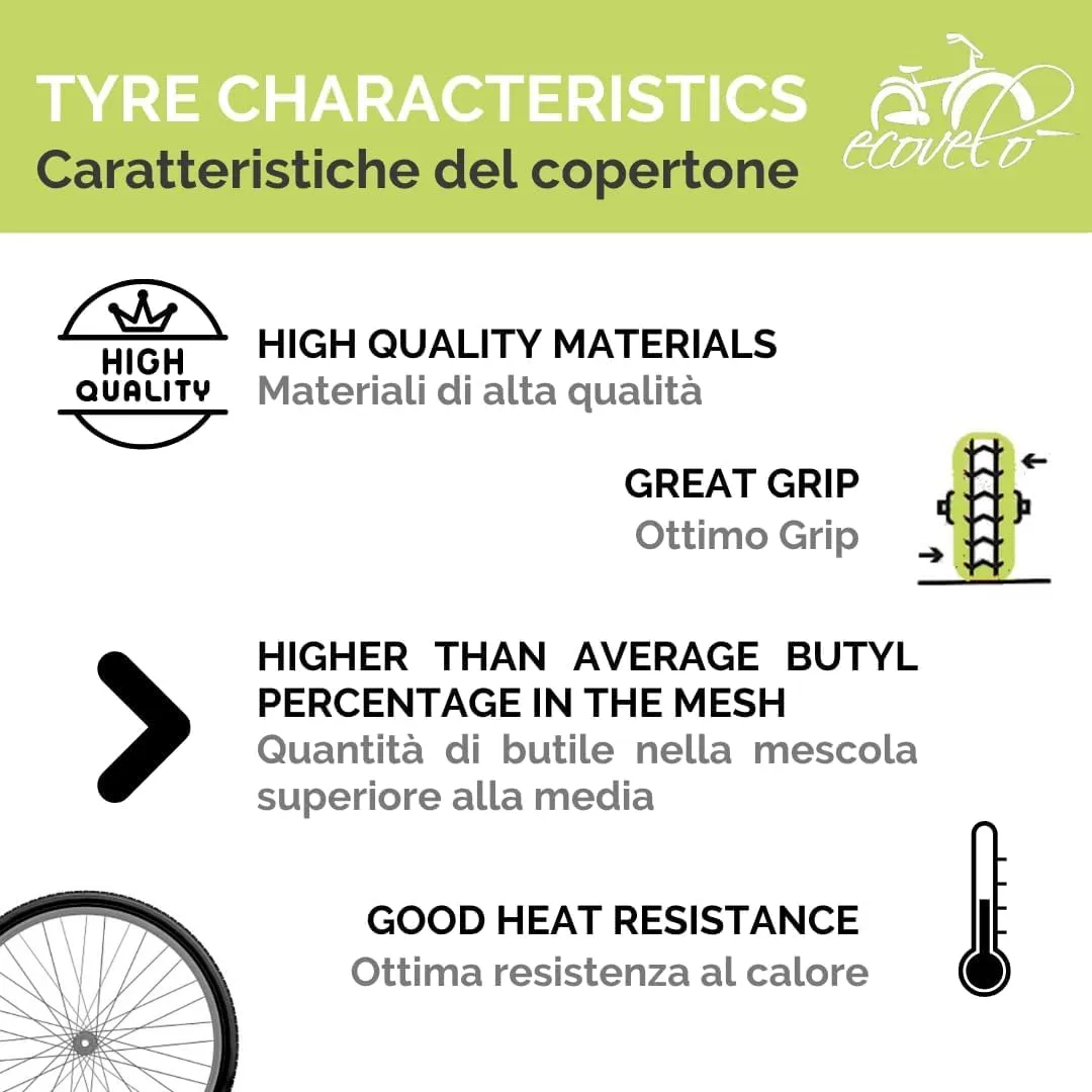 2 Pneumatici 5.00-10 6PR + Camere d’Aria | Kit Gomme Rinforzate per Motozappa, Motocoltivatore e Falciatrice