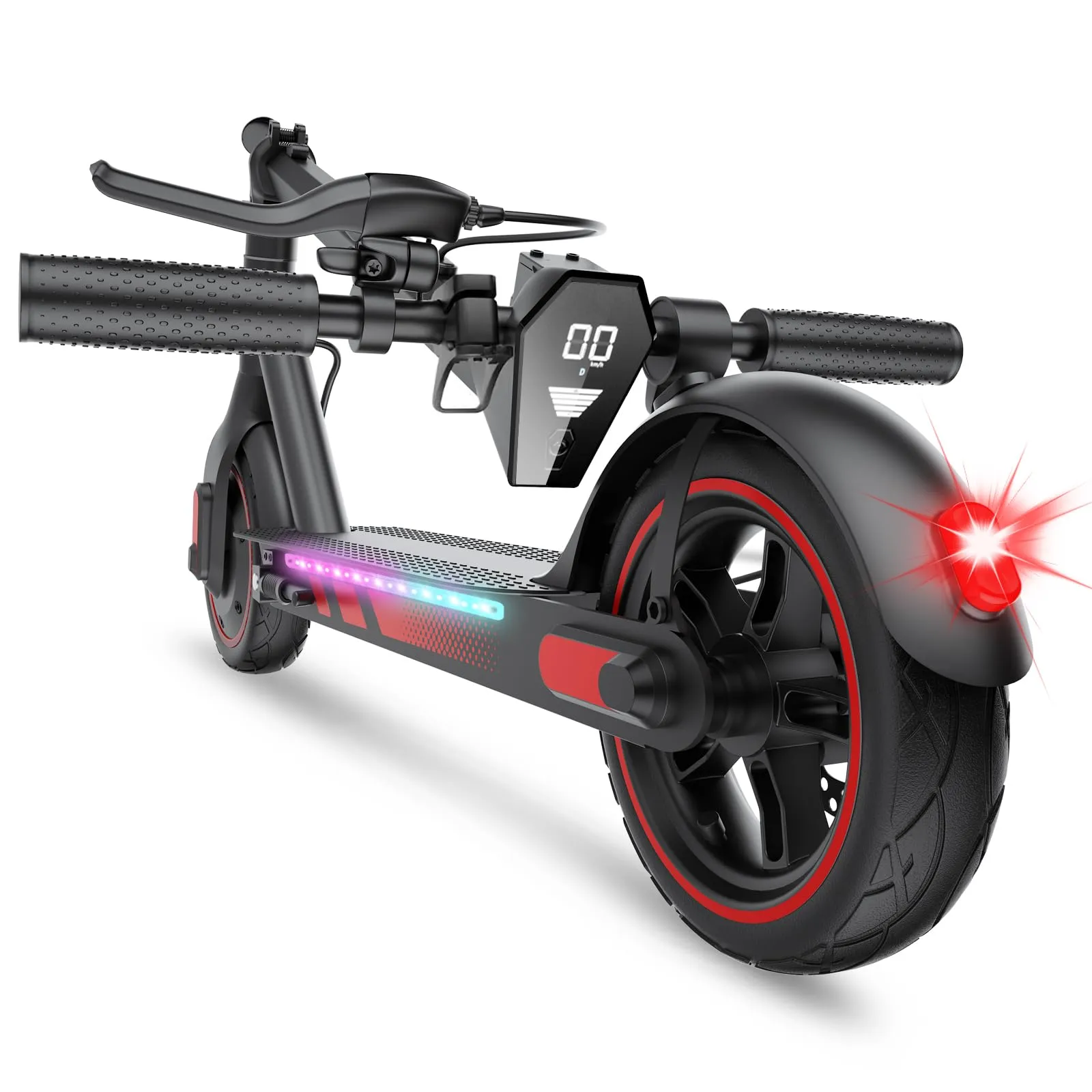 Monopattino Elettrico per Adulti, Pneumatici 10", Motore Potente 500W, Autonomia fino a 45 km, Velocità Massima 25 km/h, Doppio Sistema di Illuminazione e Freni a Tamburo, Controllo via App Smart
