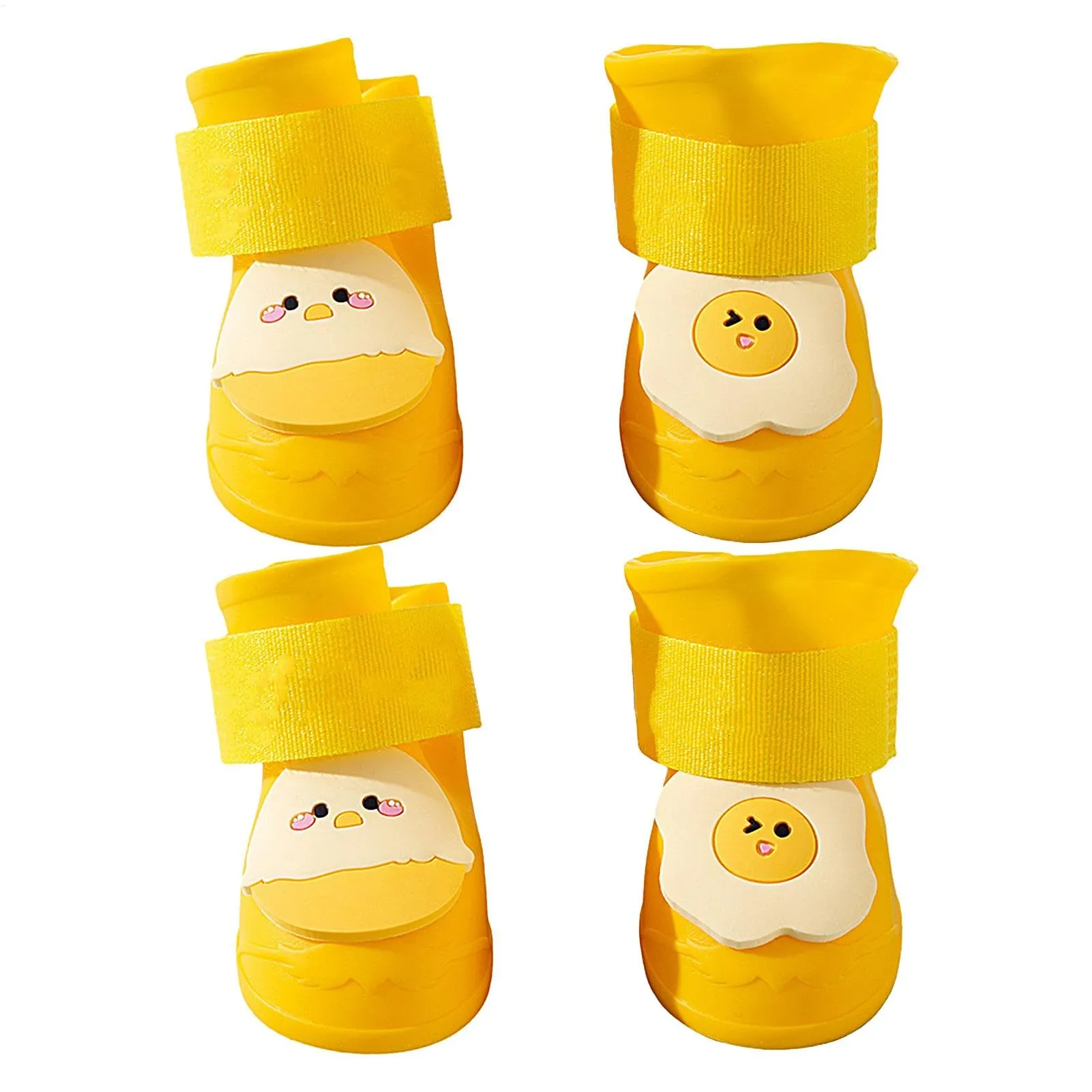 Silicone Anti-Slip Paw Protectors, Cute Shape Waterproof Rain Shoes Dogs, Spark Paws Water-Resistant Dog Boots, Rainy and Snowy Days, Set of 4 Pieces
