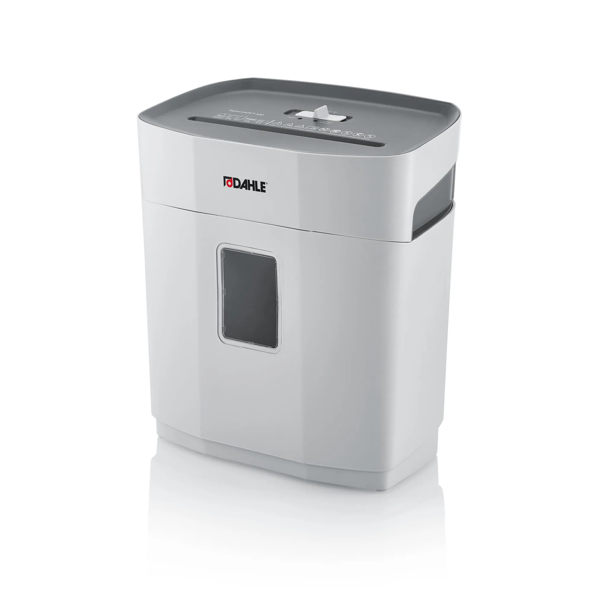 Dahle PaperSAFE PS 100 - Distruggidocumenti (5 fogli, livello di sicurezza P4, taglio a particelle, senza olio e manutenzione, 12 litri, colore: Grigio