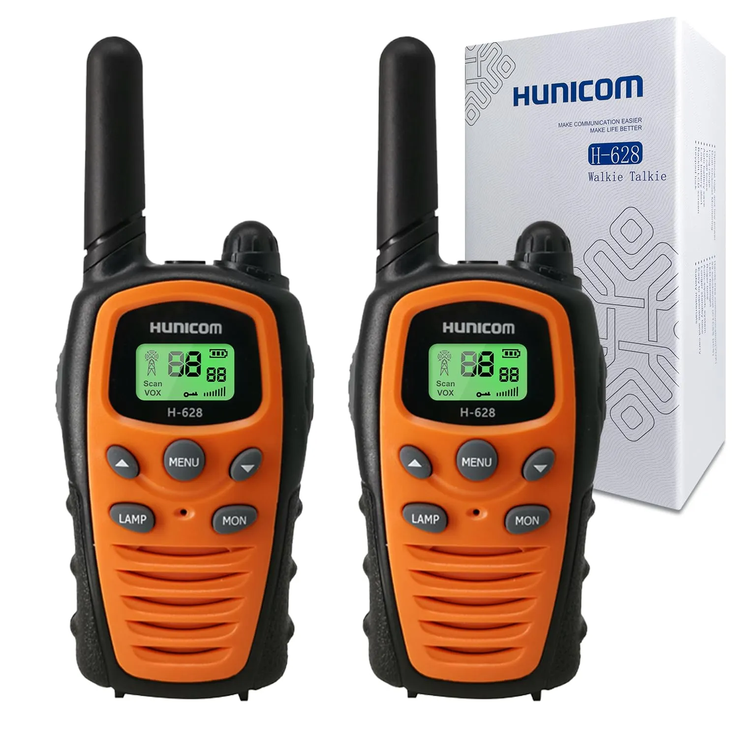 Walkie Talkie per adulti, radio a grande raggio, PMR, VOX , con vivavoce, 5 km, con torcia, LED di retroilluminazione